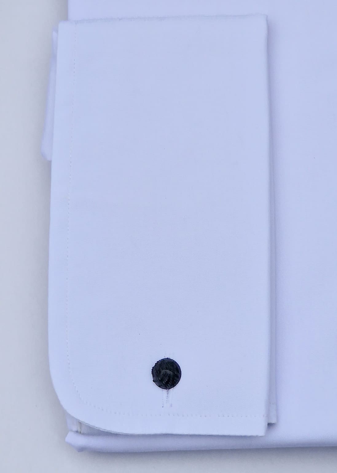 Barucci Men's Penny Round Collar White Double Cuff Dress Shirt | Formal & Business Attire for Office, Wedding & Special Occasions