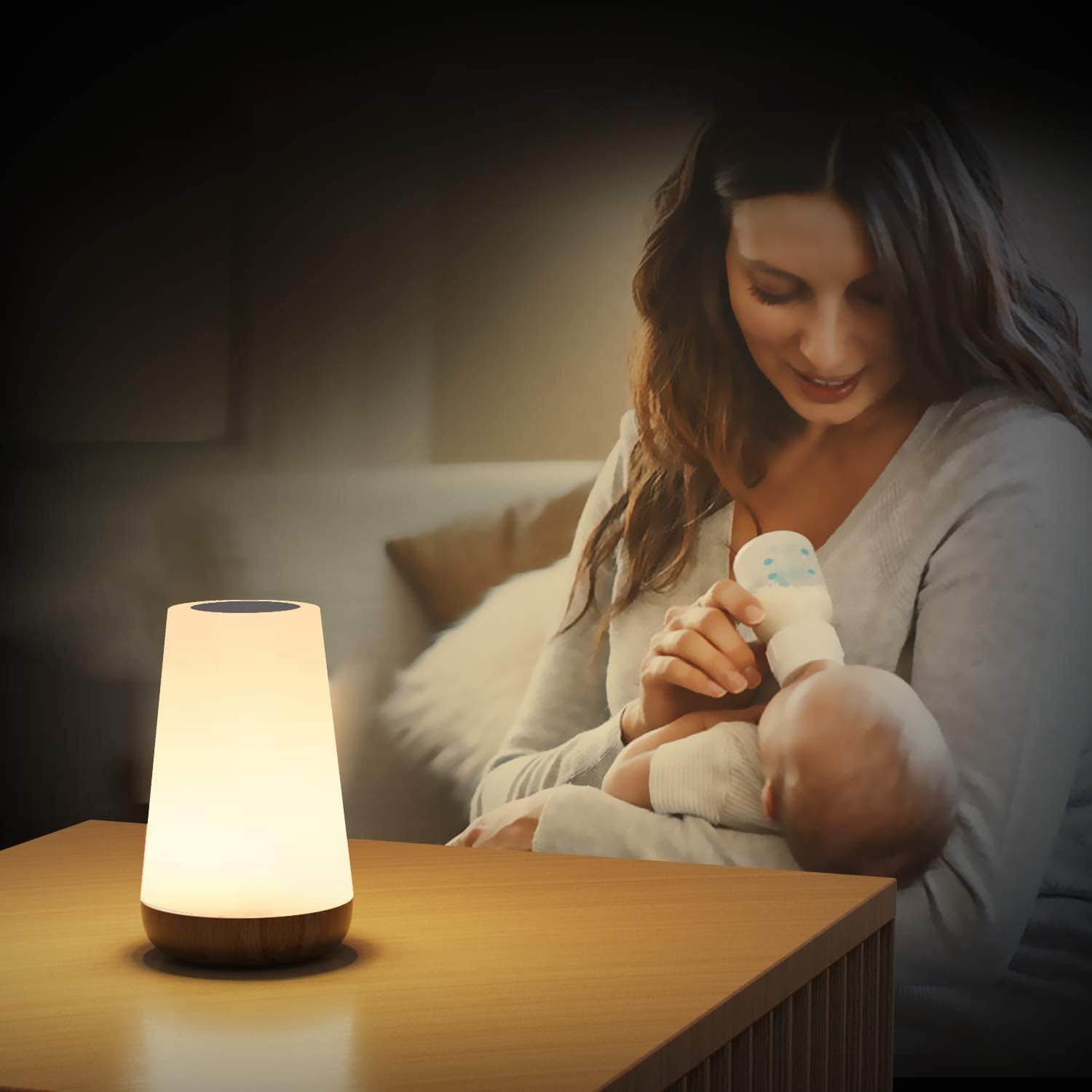 Amouhom LED Night Light Lamp - Touch Control Bedside Table Lamp with Remote, Warm White Light for Bedroom, Baby Nursery, Living Room, Office - Perfect Gift for Kids, Girls, Boys, Adults - Create a Cozy Ambiance for Relaxation, Reading, and Sleep