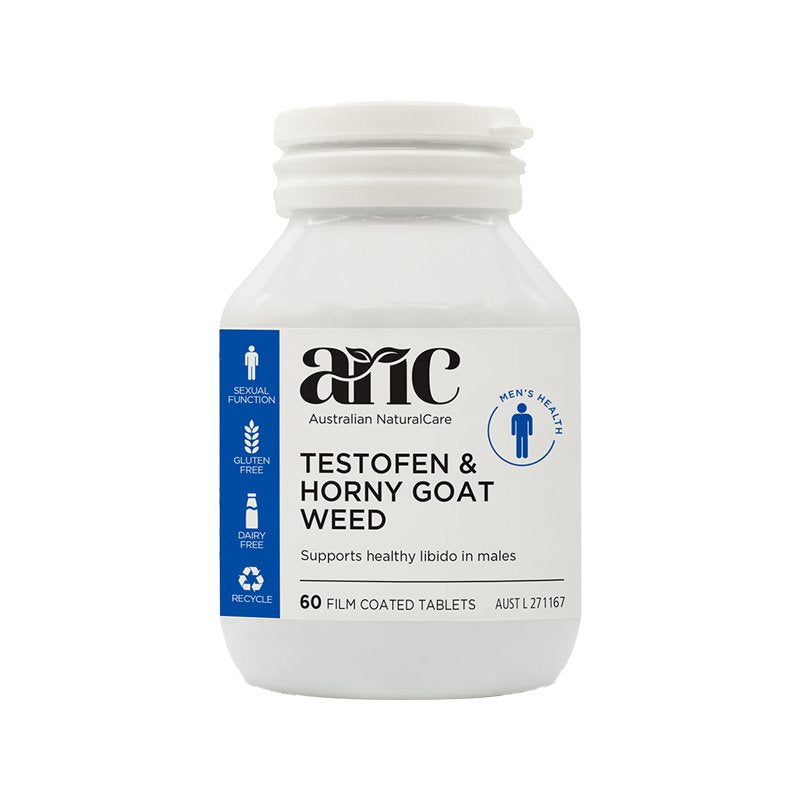 Australian Natural Care Testofen & Horny Goat Weed Supplement - 60 Tablets for Men's Libido & Vitality - Supports Energy, Stamina & Sexual Health - Perfect for Daily Wellness Routine
