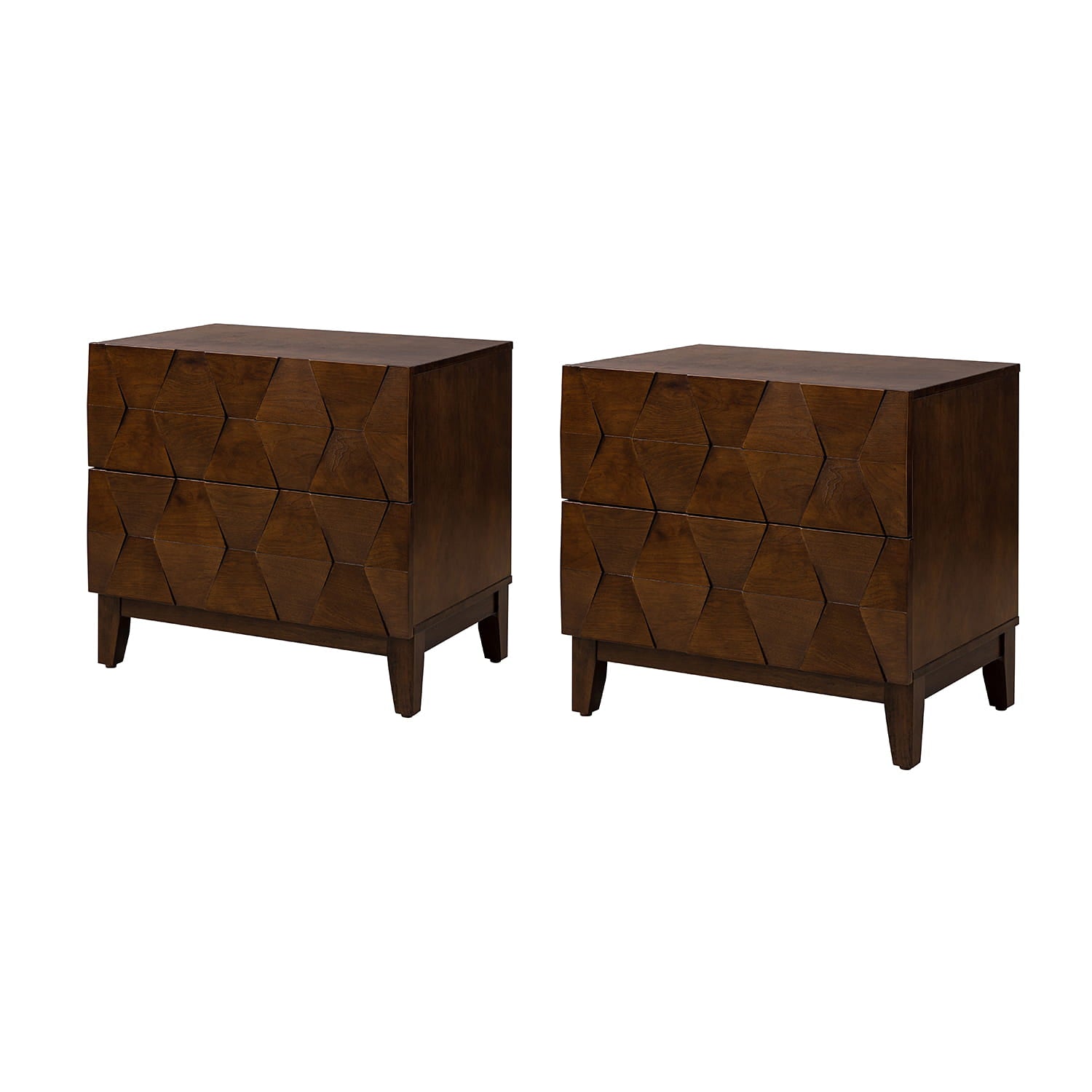 2-Drawer Nightstand with Built-in USB Outlets - Modern Bedside Table for Charging Devices, Perfect for Bedroom, Living Room, or Office