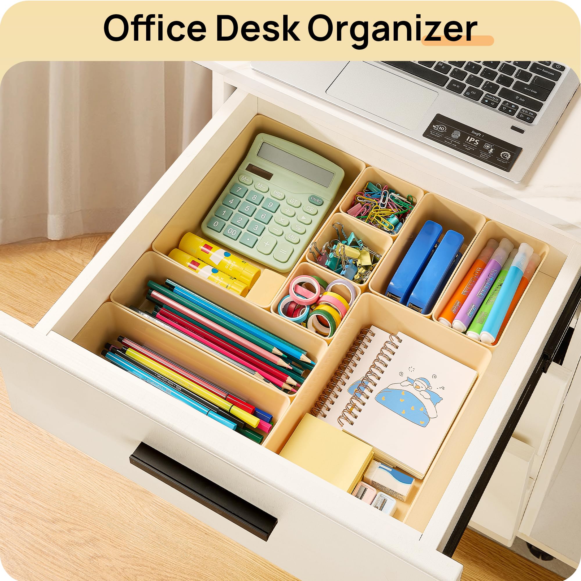 Vtopmart 25-Piece Plastic Drawer Organizer Set - 4-Size Versatile Storage Bins for Bathroom Vanity, Makeup, Bedroom, Kitchen Utensils & Office Supplies - Perfect for Home Organization & Decluttering