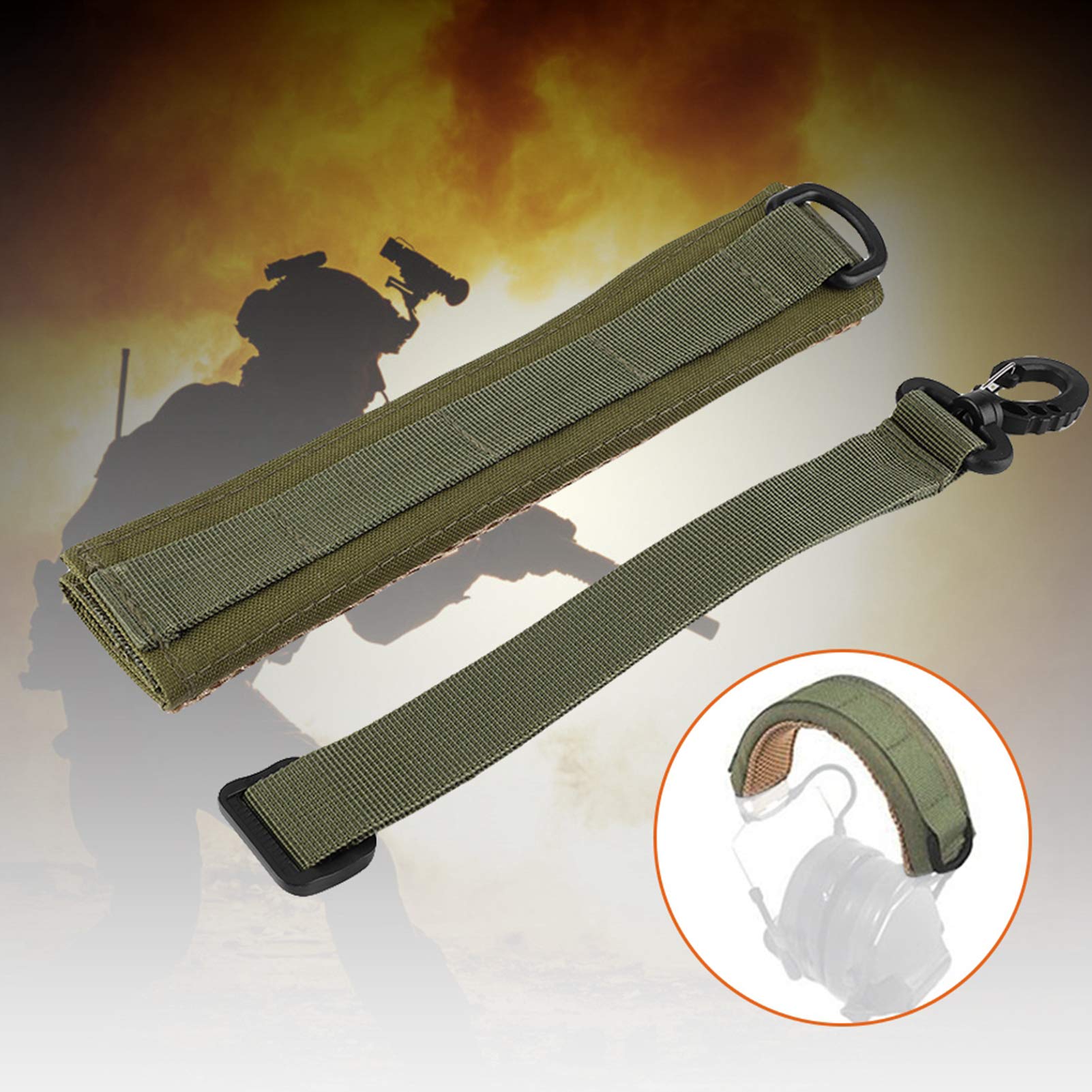 Universal Washable Headphone Cover for Helmets - Outdoor Ear Muff Headset Protector (Army Green) - Perfect for Motorcycling, Skiing, and Winter Sports
