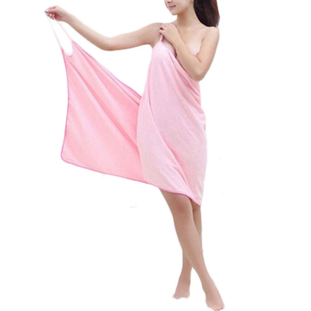 Super Absorbent Women's Wearable Towel Wrap - Large Shower & Bath Robe Dress for Spa, Pool & Beach (Purple/Pink, One Size) - Quick Dry Hair & Body Cover After Swimming or Showering