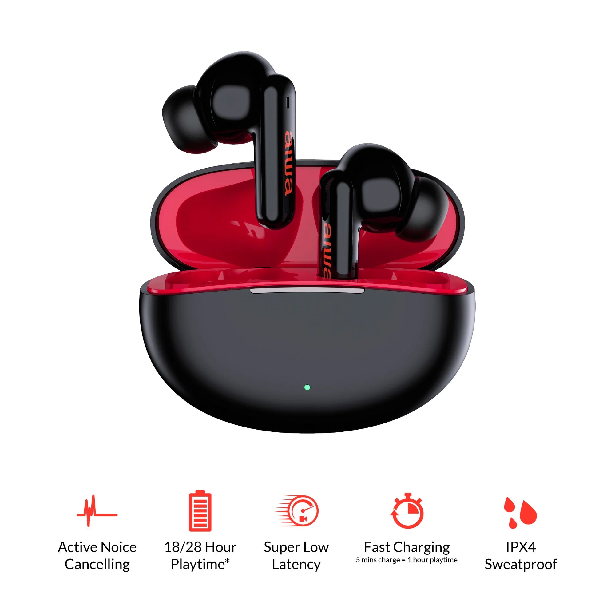 Prodigy Clear Plus Noise Cancelling Earphones - Wireless Bluetooth Earbuds with Active Noise Cancellation for Travel, Work & Gym - Crystal Clear Sound Quality
