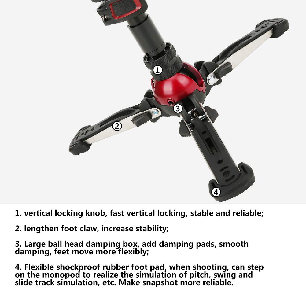 **MilBoo MTT705II Aluminum Alloy DSLR Camera Monopod with Hydraulic Ballhead – Portable & Lightweight Tripod for Photography, Vlogging, Travel & Outdoor Shooting**