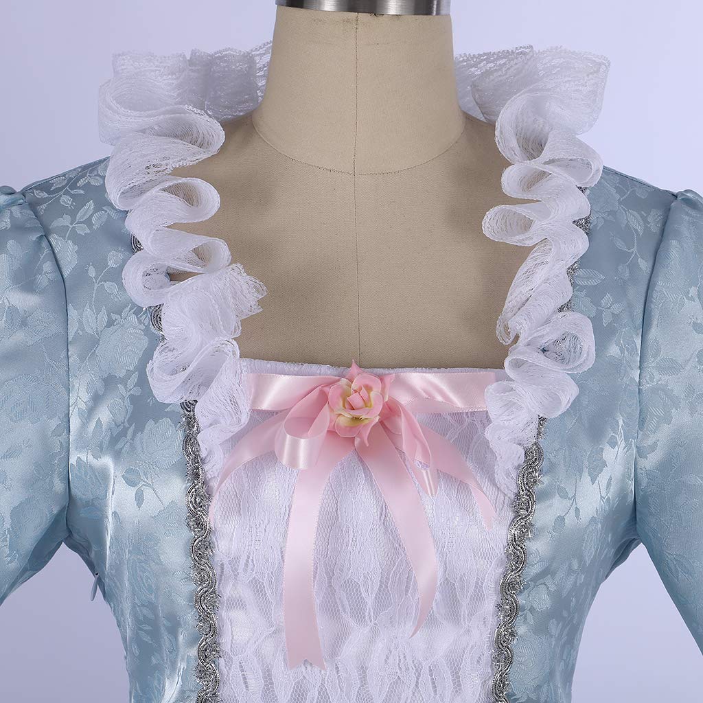 Marie Antoinette Cosplay Dress for Women - Blue Rococo Colonial Ball Gown Costume | Vintage Medieval Dress for Halloween, Cosplay Events & Themed Parties
