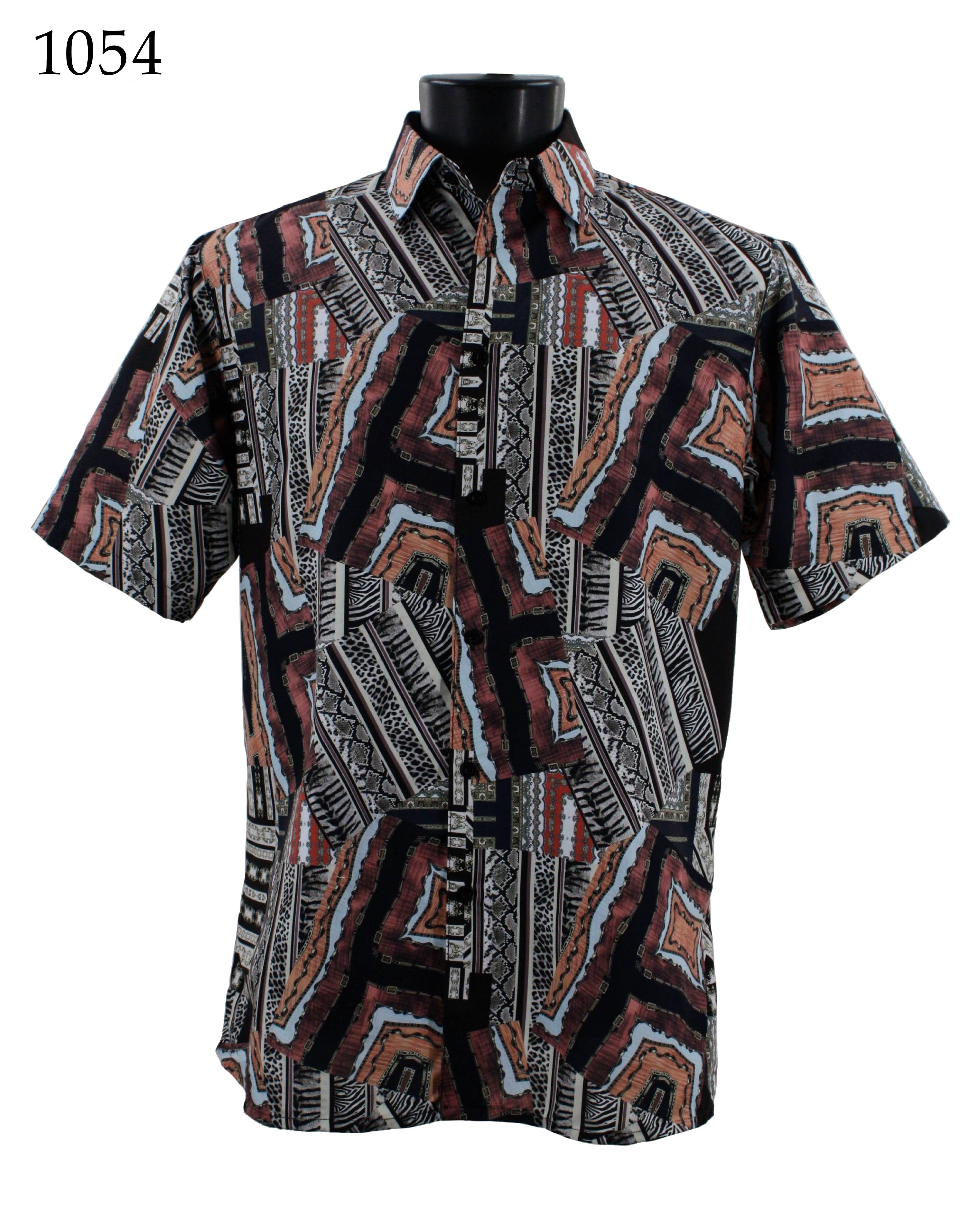 Bassiri Men's Short Sleeve Casual Shirt 1054 - Comfortable & Stylish for Summer, Travel, and Office Wear