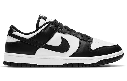 Nike Men's Dunk Low Sneakers - Black & White Retro Basketball Shoes for Casual Wear & Street Style