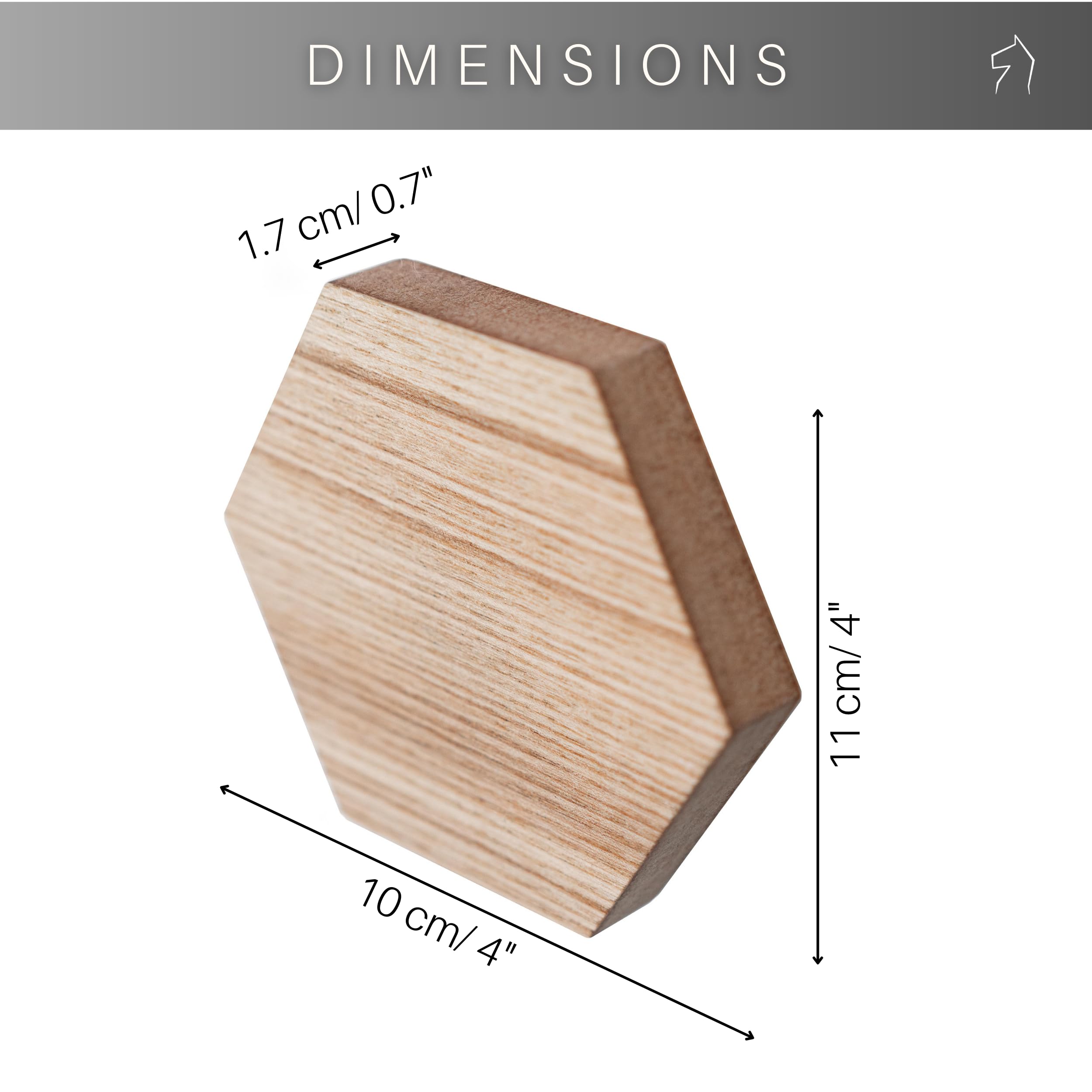 Hexagon Wood Wall Art - Modern Geometric Wall Sculpture & Honeycomb Wood Wall Decor Panels - Unique Mosaic Unfinished Hexagons (100 Pieces) - Perfect for Living Room, Bedroom, Office & Home Decor