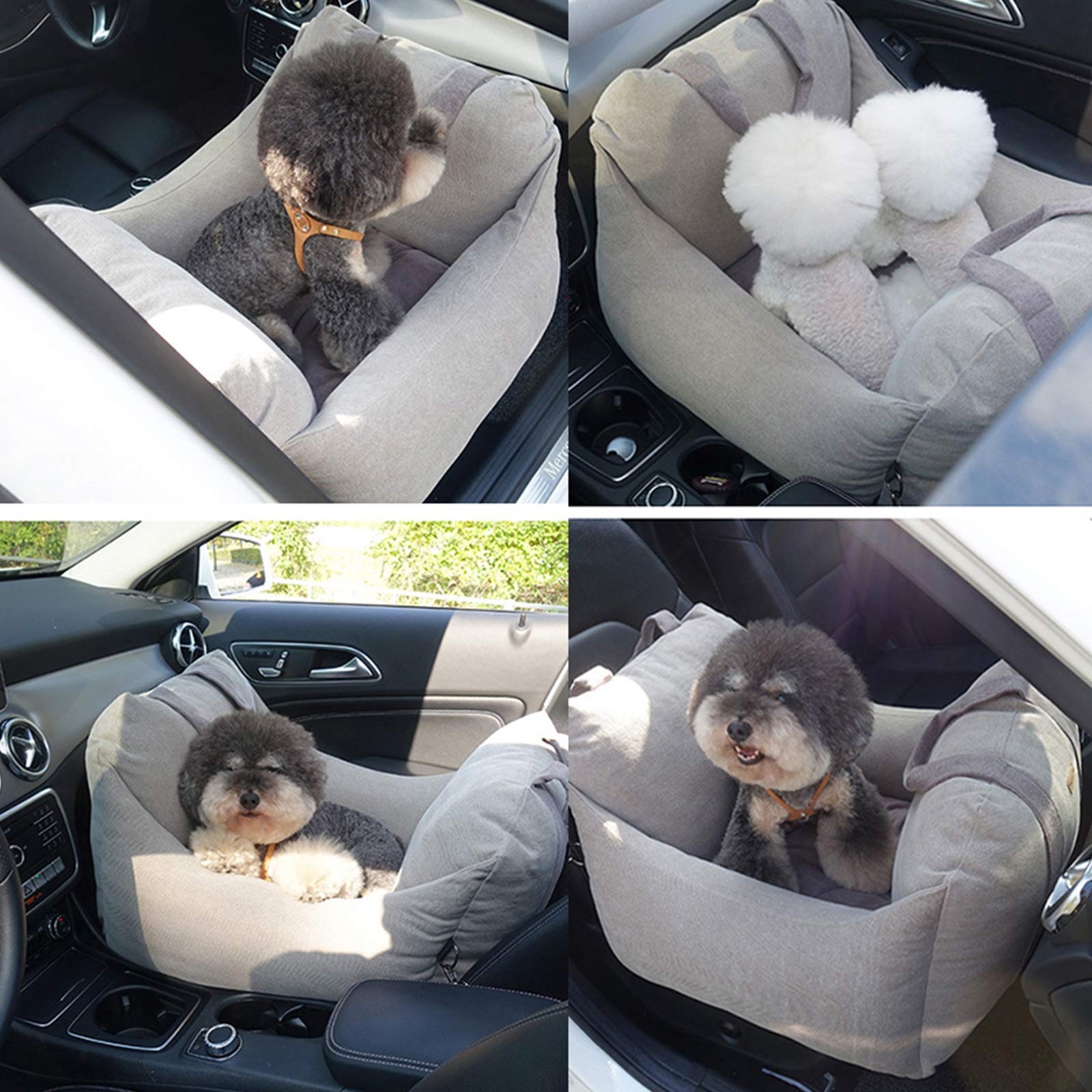 2 in 1 Dog Car Seat & Pet Carrier Bag - Portable Puppy Booster Seat with Storage Pocket, Safety Leash & Washable Cover - Dual Use for Car Travel & Home Comfort - Perfect for Road Trips, Vet Visits & Daily Commutes