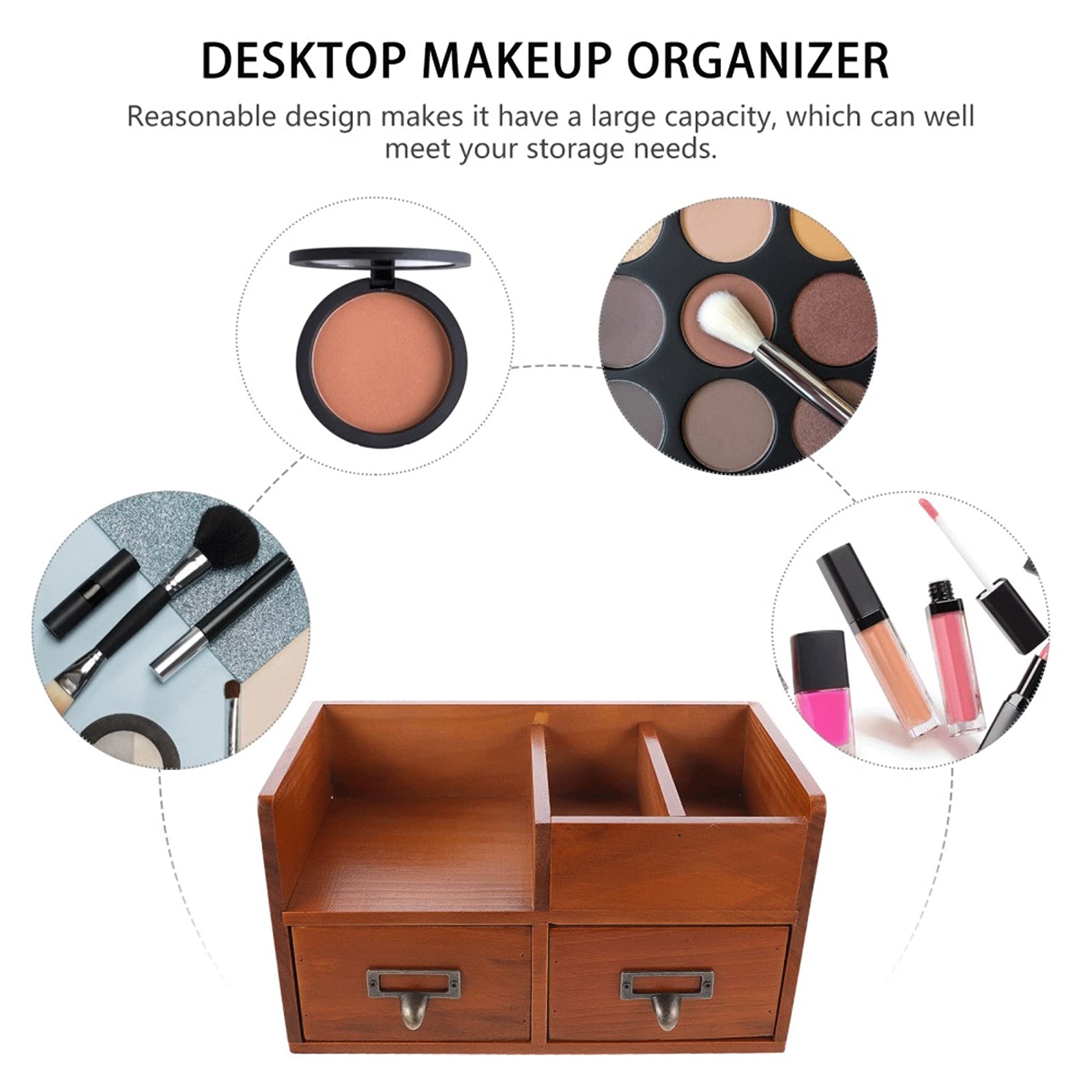 Wooden Lipstick Storage Box - Cosmetic Organizer for Makeup Brushes, Lipsticks & Beauty Products | Perfect for Vanity, Bathroom & Travel Use