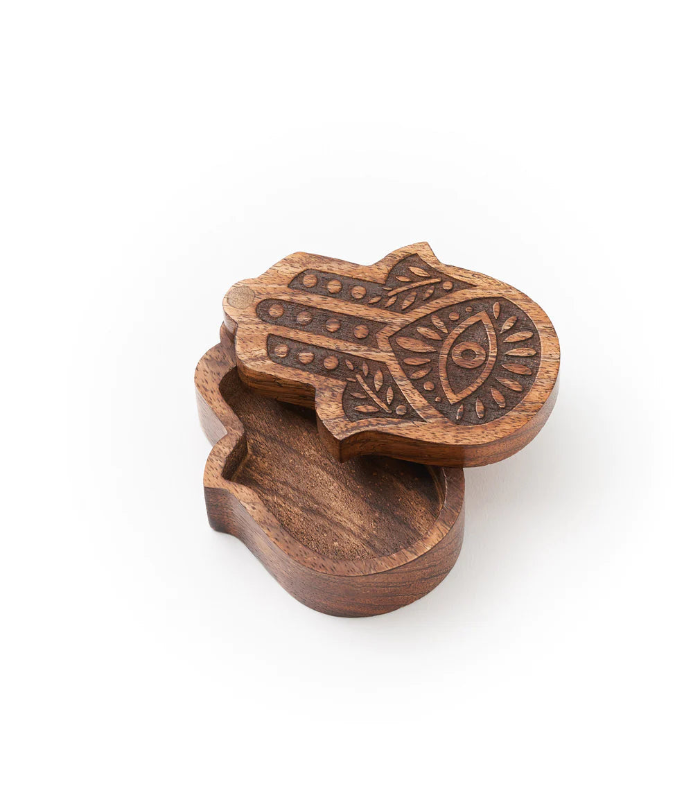 Hamsa Hand Salt Cellar with Swivel Lid - Premium Ceramic Salt Box for Cooking & Dining - Perfect for Kitchen, Dining Table, and Gift Giving
