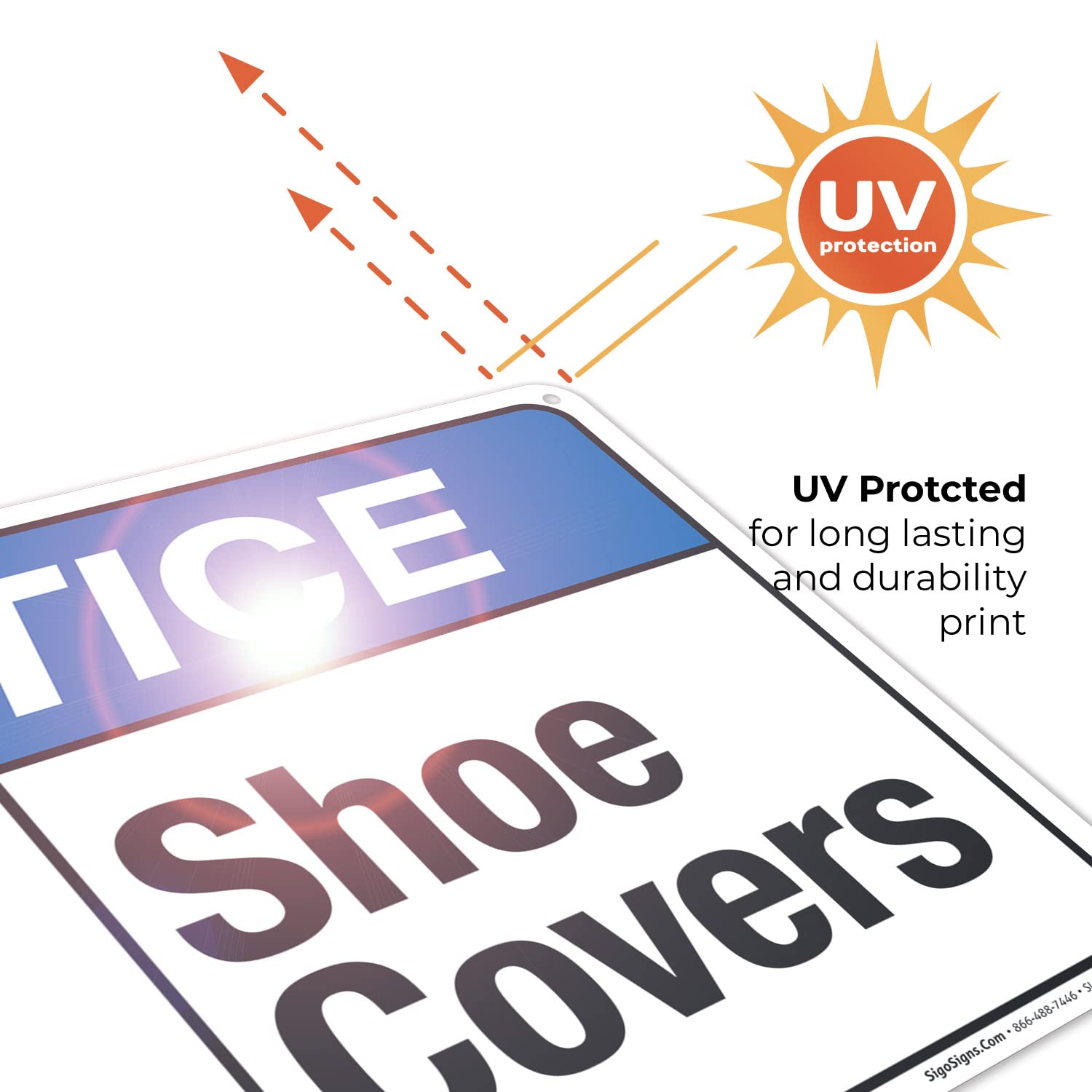 ANSI Notice Shoe Covers Sign - 10x14 Inch Rust-Free .040 Aluminum Sign - Fade Resistant for Indoor/Outdoor Use - Made in USA - Perfect for Hospitals, Clean Rooms & Industrial Safety Areas