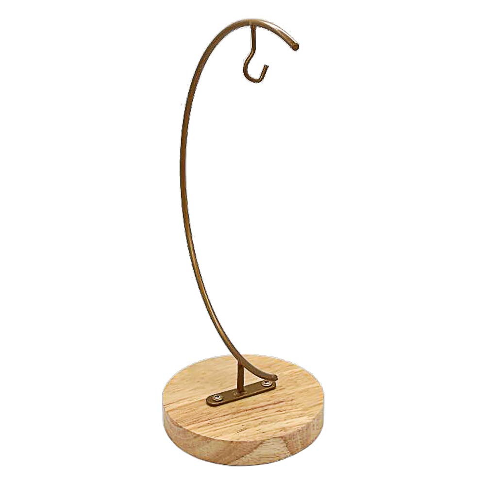 Archi G-Shaped Iron Pothook Display Stand for Hanging Glass Globes, Air Plants & Terrariums - Rustic Wood Base Home Decor for Christmas, Wedding & Boho Room Decoration