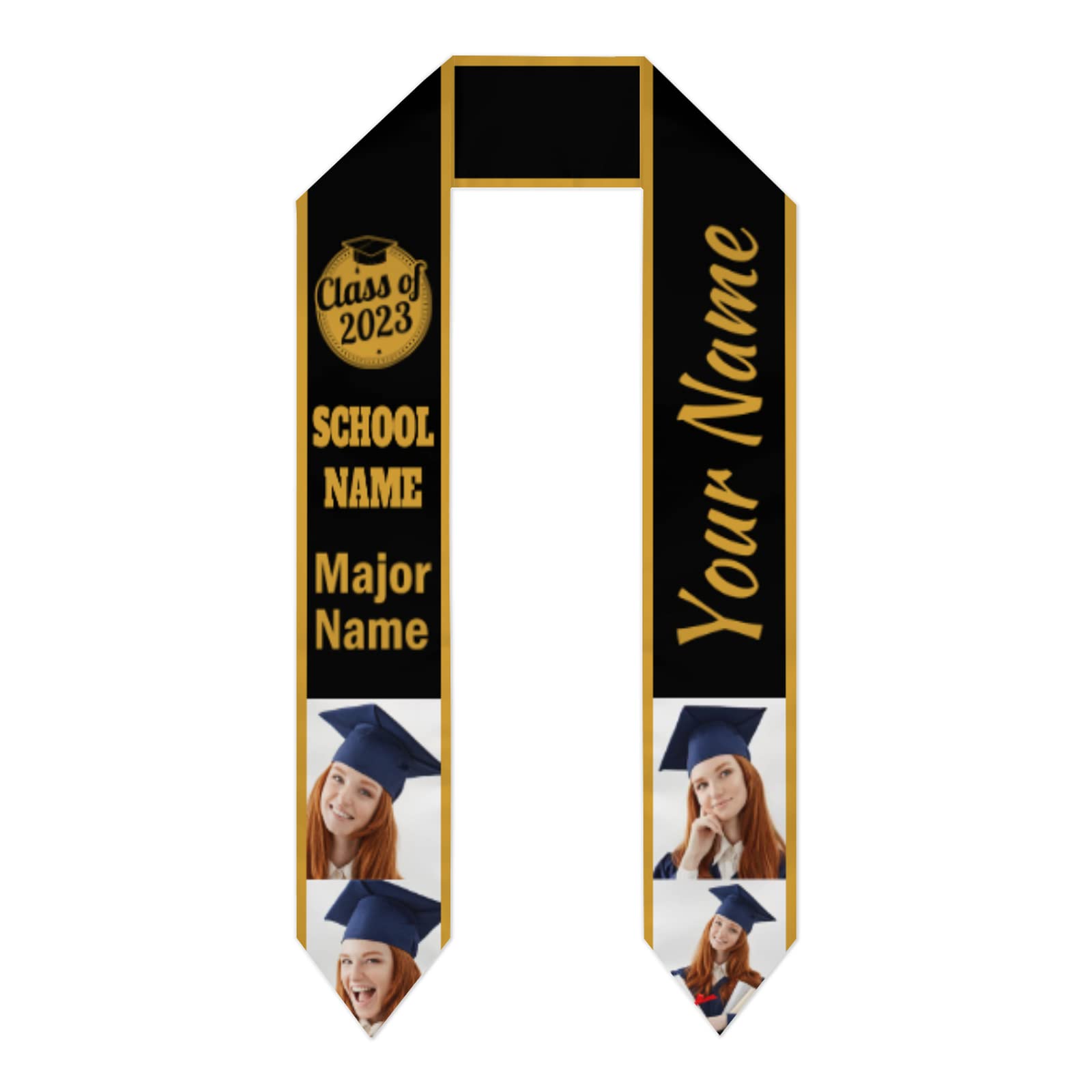 Custom Graduation Stole for Class of 2025 - Personalized with Name, Photo & School - Perfect Graduation Gift for High School & College - Ideal for Commencement Ceremonies & Photo Sessions