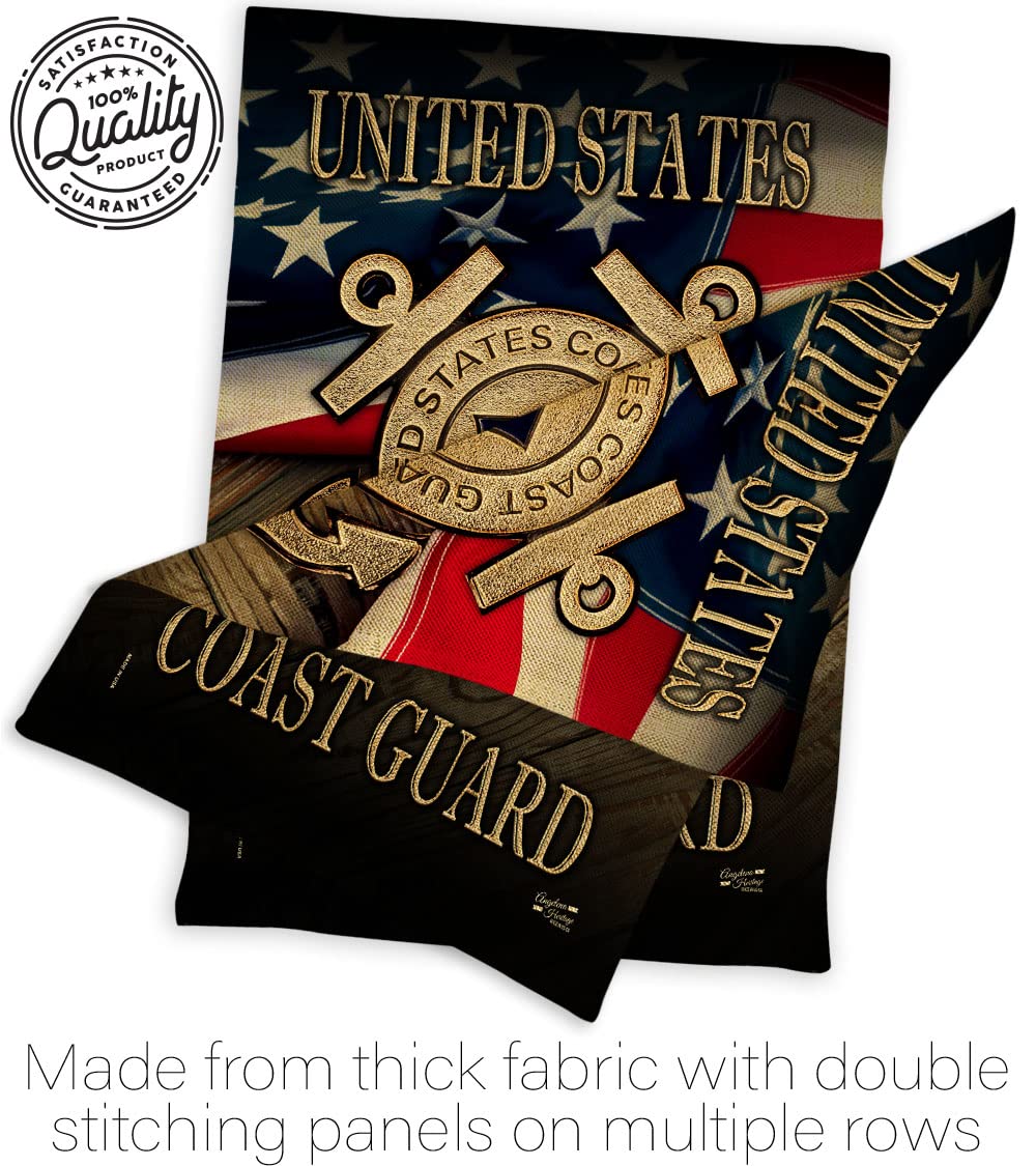 US Coast Guard Garden Flag with Stand - Double-Sided 13x18.5 for Yard Decor