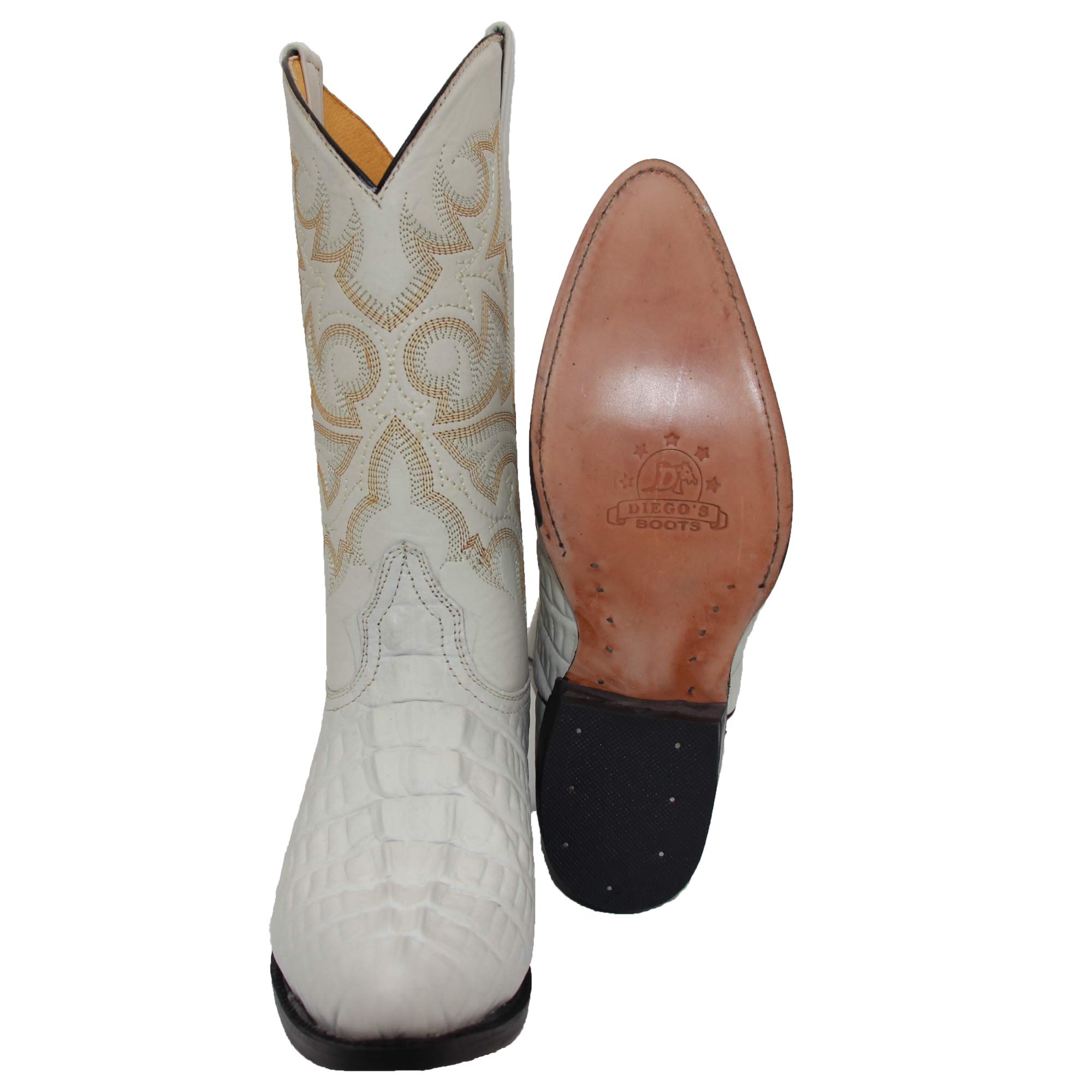 Men's Genuine Leather Cowboy Boots with Crocodile Alligator Design - Free Belt Included | Western Fashion, Rodeo, Country Style Outfits