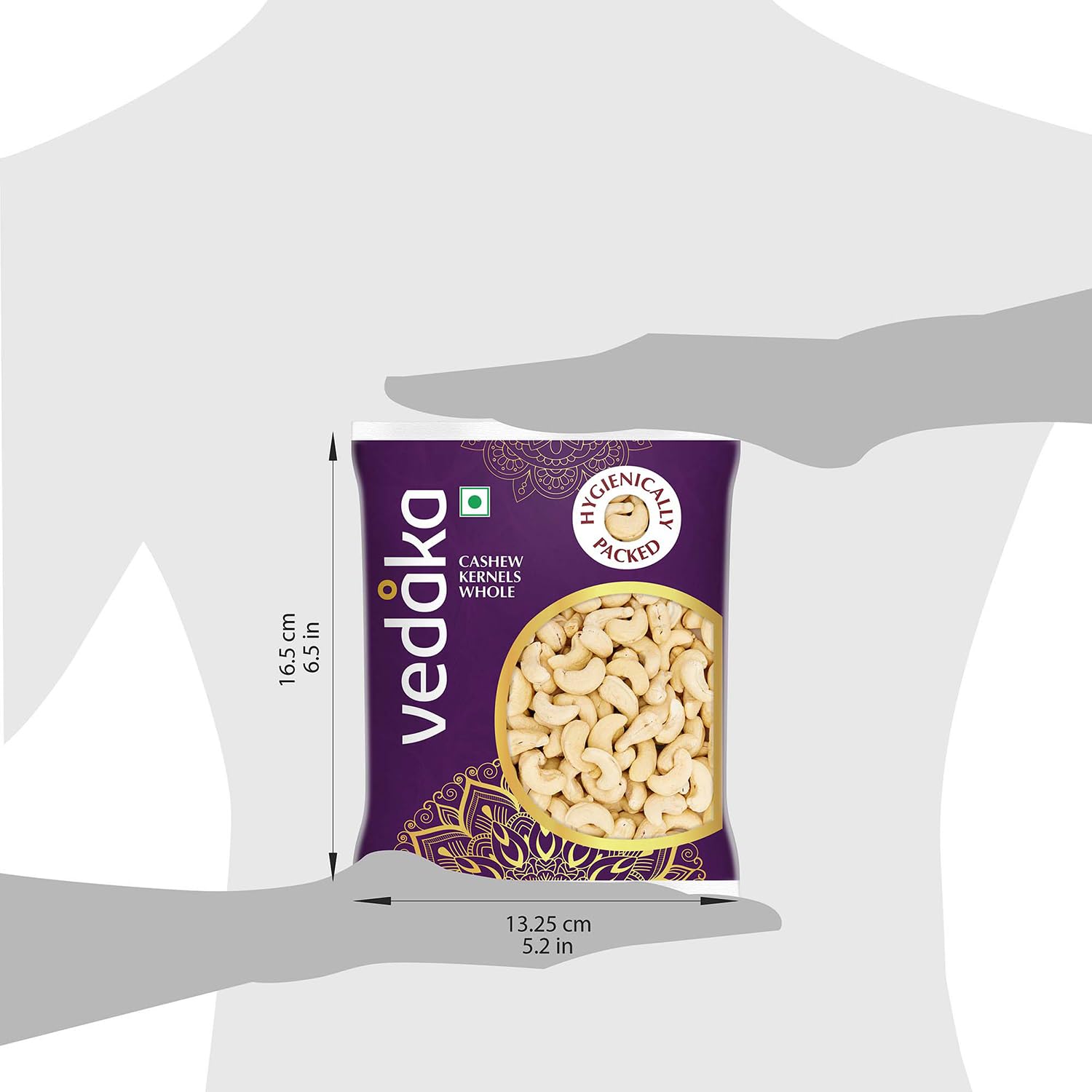 Vedaka Premium Whole Cashews - 200g (7oz) | Unsalted, Non-GMO, Gluten-Free Snack | Perfect for Healthy Eating, Baking & Party Platters