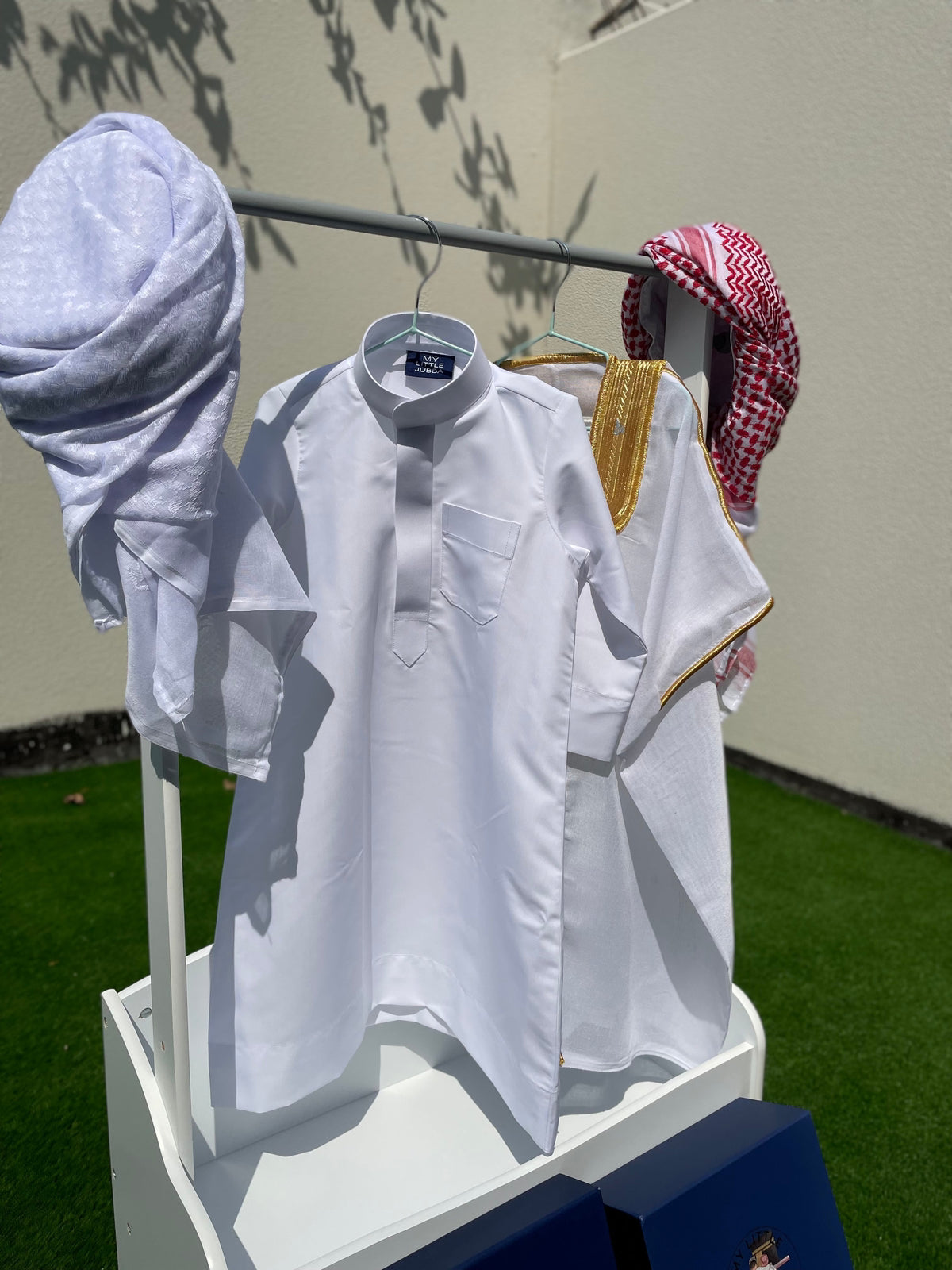 Premium Baby Boy Thobe Gift Set - White Bisht for 0-12 Months | 4-Piece Outfit for Special Occasions & Celebrations