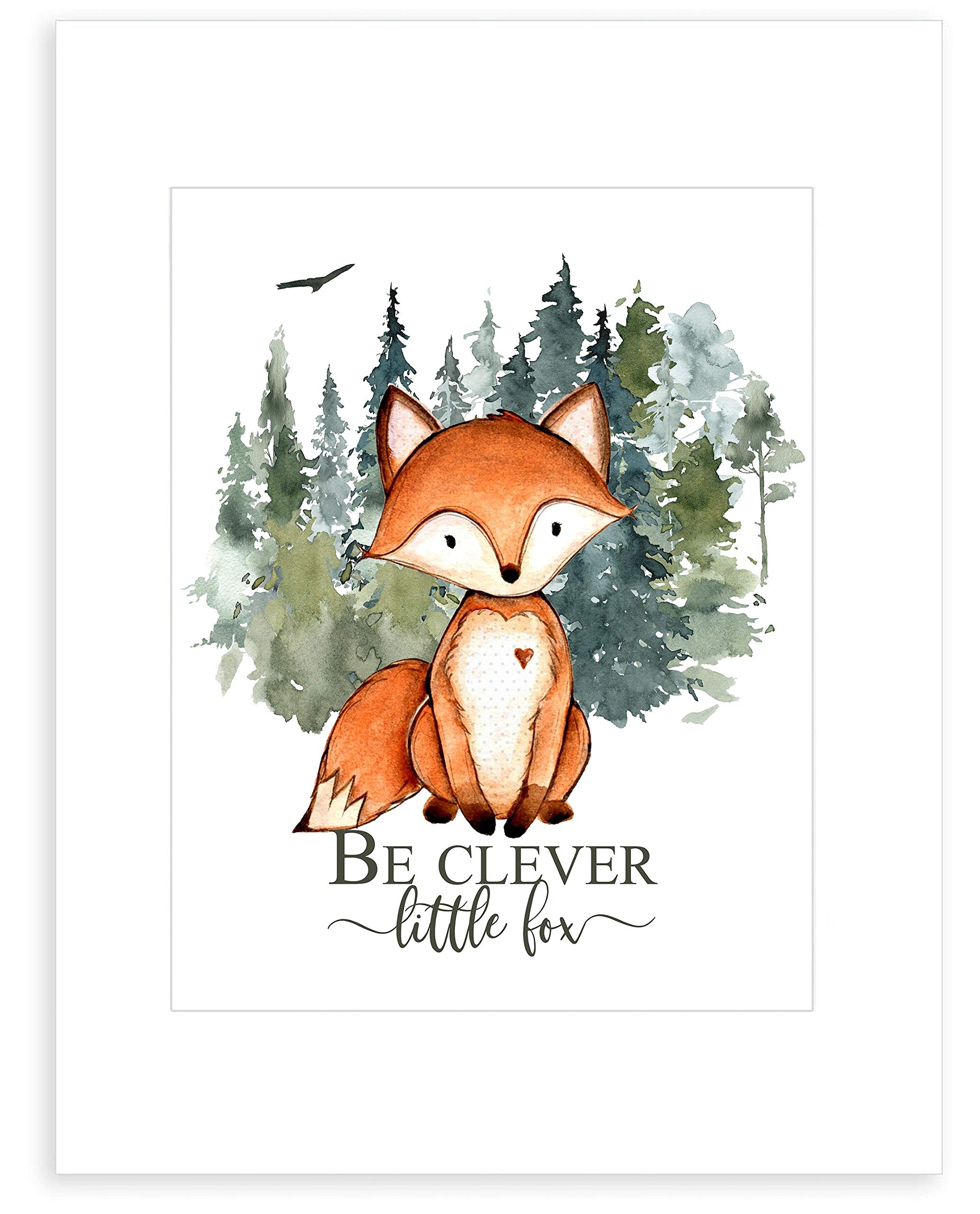 Woodland Nursery Wall Decor for Boys - Set of 4 Unframed 8x10 Prints - Baby Boy Room Decorations for Bedroom & Nursery - Perfect for Baby Showers, Gender Reveals, and Kids Room Themes