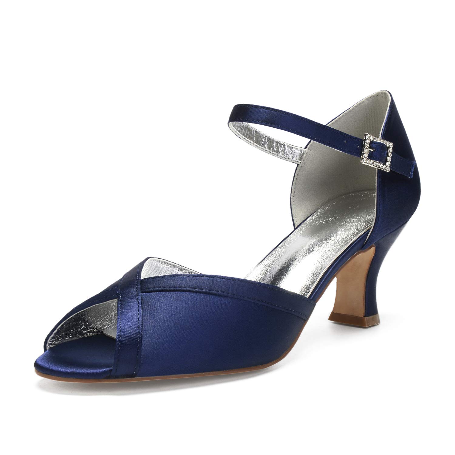 Elegant Women's Peep Toe High Heel Sandals with Buckle Ankle Strap - Perfect Wedding Shoes for Brides, Prom, and Formal Occasions