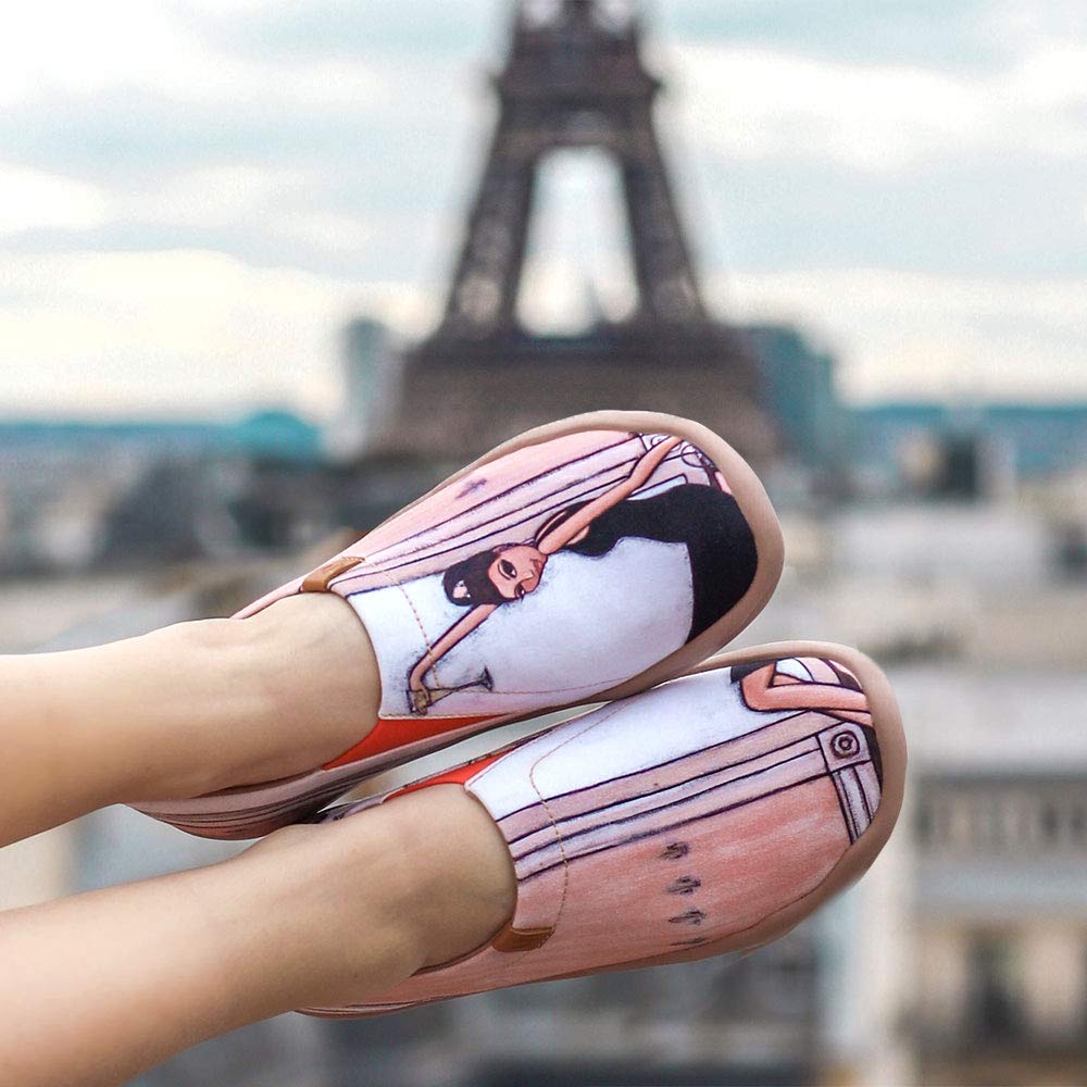 UIN Women's Art Travel Slip-On Shoes - Lightweight Breathable Casual Loafers for Women | Comfortable Walking Shoes for Travel, Work & Everyday Wear
