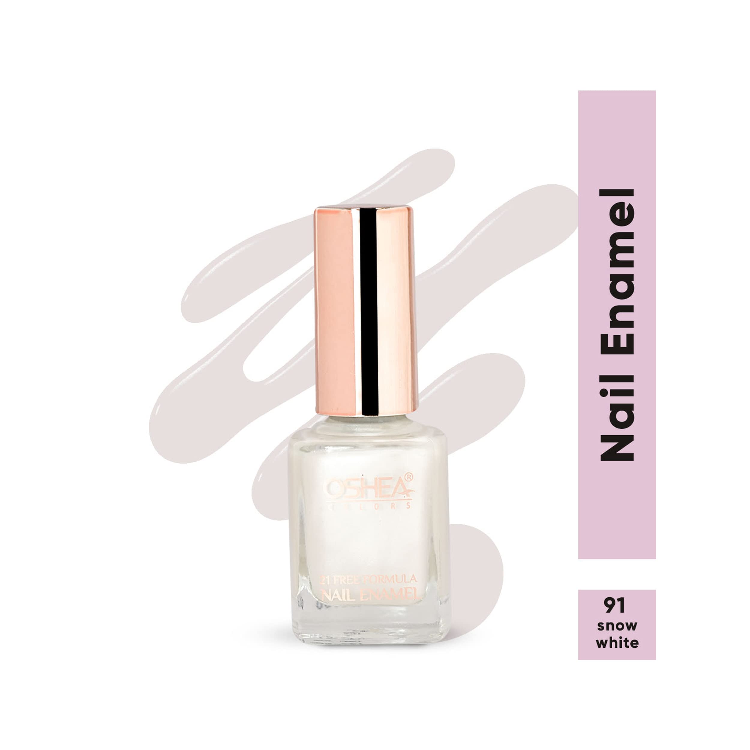 Oshea Herbals Nail Polish in Snow White -91 (10ml) - Long Lasting Vegan Nail Enamel for Manicures & Pedicures | Perfect for Weddings, Parties & Special Occasions
