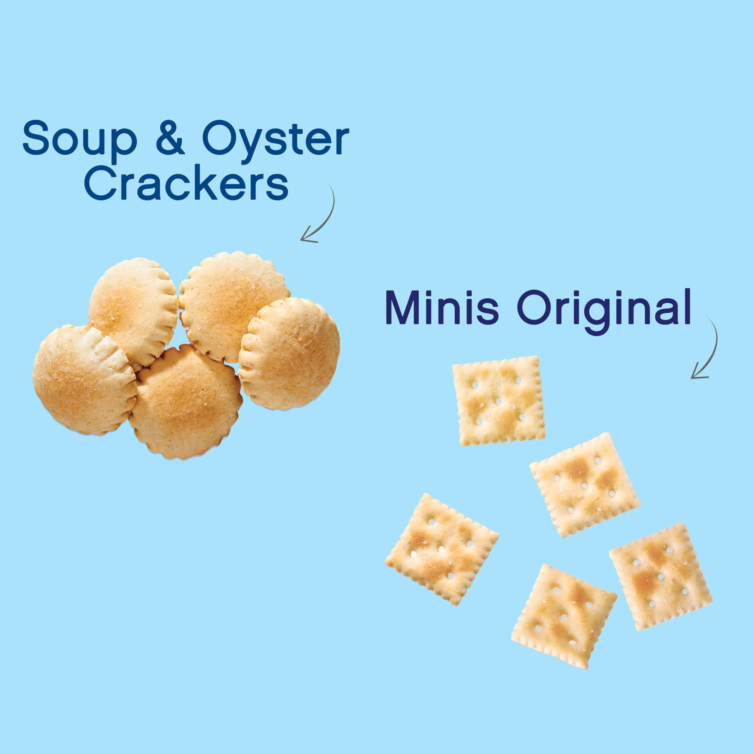 Premium Saltine Crackers Variety Pack - 2 Mini & 2 Soup & Oyster Crackers (4 Packs) | Bulk Snacks for Lunch, Parties & On-the-Go | Perfect with Soup, Cheese & Charcuterie Boards