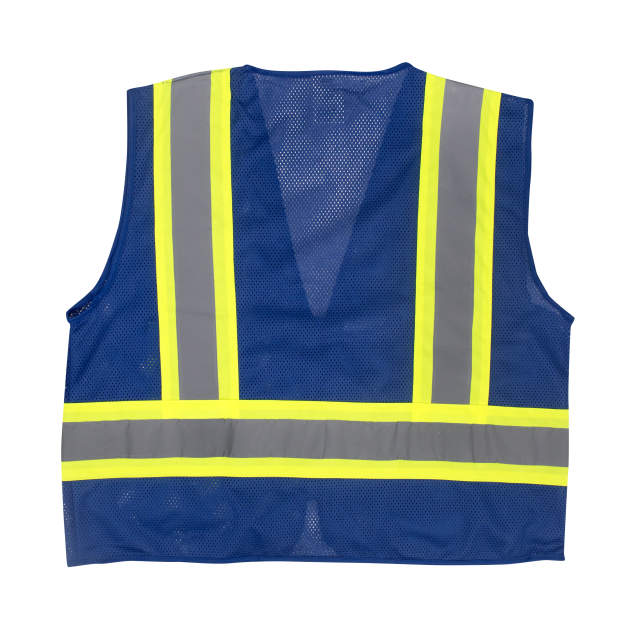 High Visibility Blue Safety Vest with Zipper - Reflective Work Vest for Construction, Road Workers & Outdoor Activities (1 Pack)