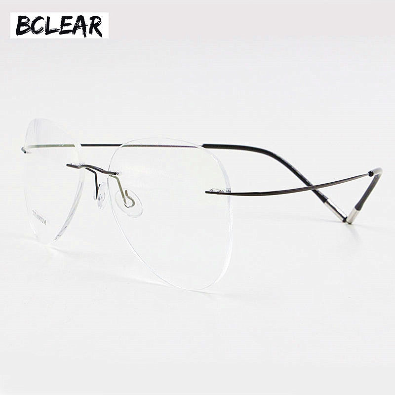 Bclear Men's Eyeglasses Titanium Rimless Lightweight Flexible Frame - 20002 - Perfect for Work, Reading & Everyday Use