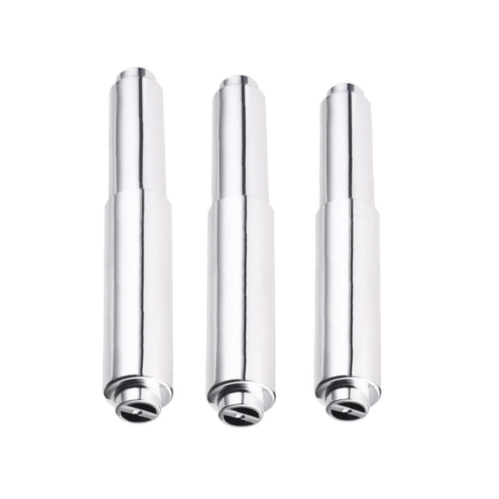 TOPBATHY 3-Pack Spring-Loaded Toilet Paper Holder - Zinc Alloy Telescopic Paper Roll Stand for Bathroom & Kitchen - Space-Saving Tissue Organizer for Home, Office, and RV Use