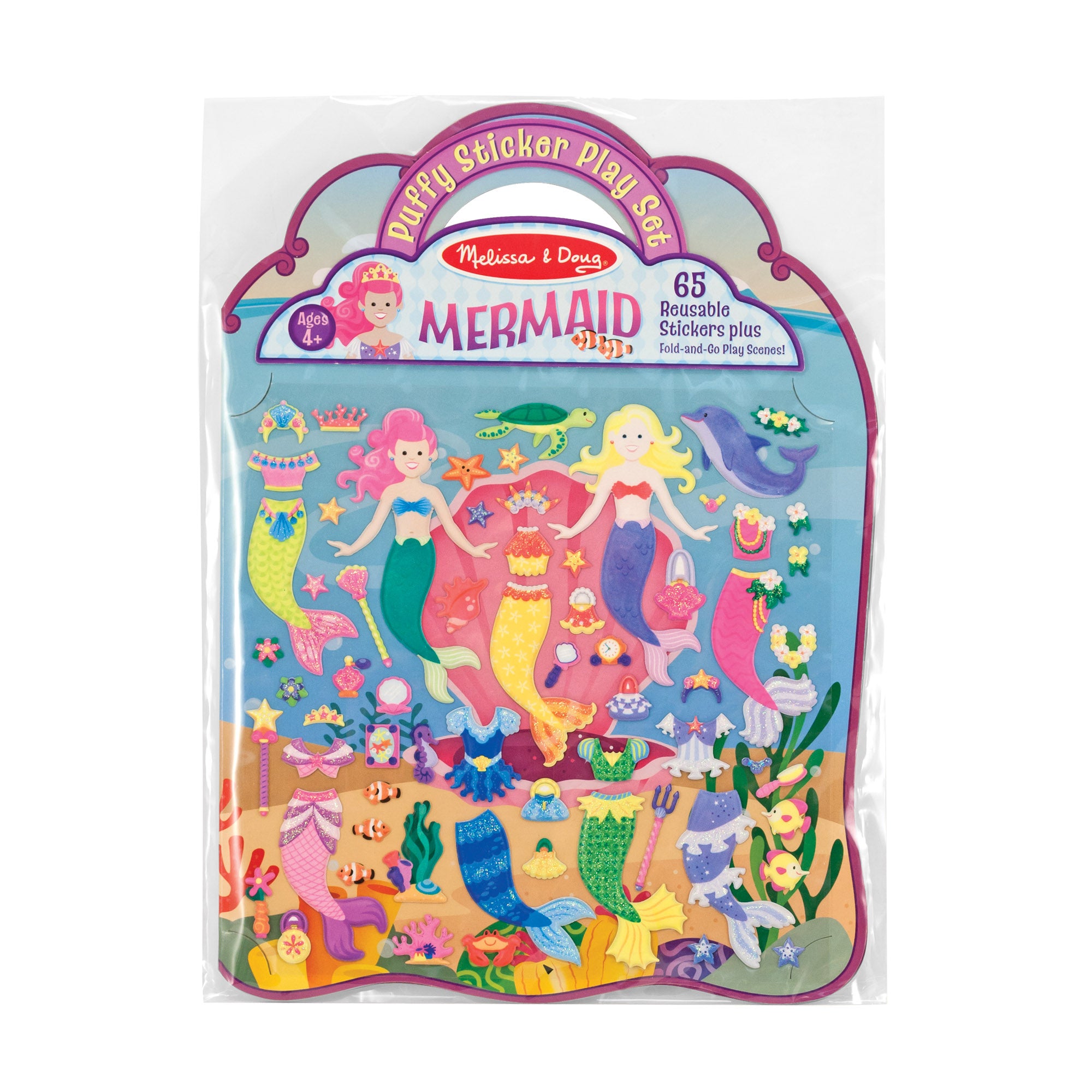Mermaid Puffy Sticker Play Set for Kids - DIY Arts & Crafts, Scrapbooking, School Projects & Party Favors - 3D Puffy Stickers for Girls & Boys