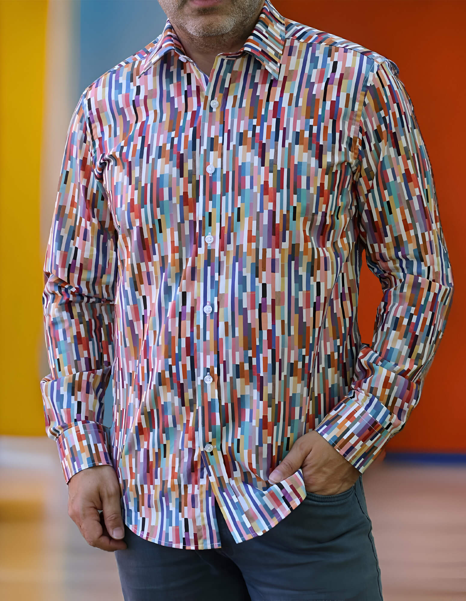 DÉCLIC Liberty Maksimus Printed Shirt - Stylish Casual Button Up for Men - Perfect for Office, Date Night & Outdoor Activities