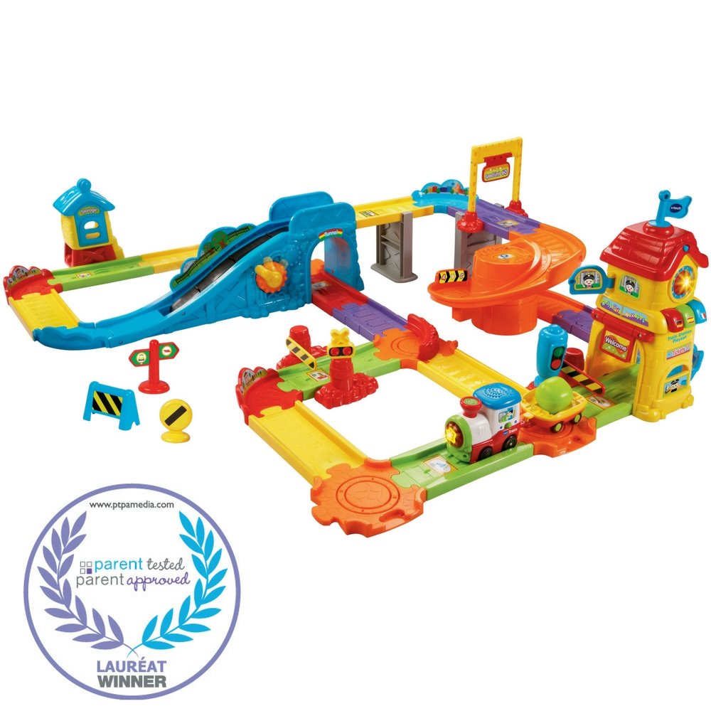 VTech Go! Go! Smart Wheels Train Station Playset - Interactive Learning Toy for Toddlers Ages 1-3 | STEM Educational Train Set with Lights & Sounds | Perfect for Pretend Play & Early Childhood Development
