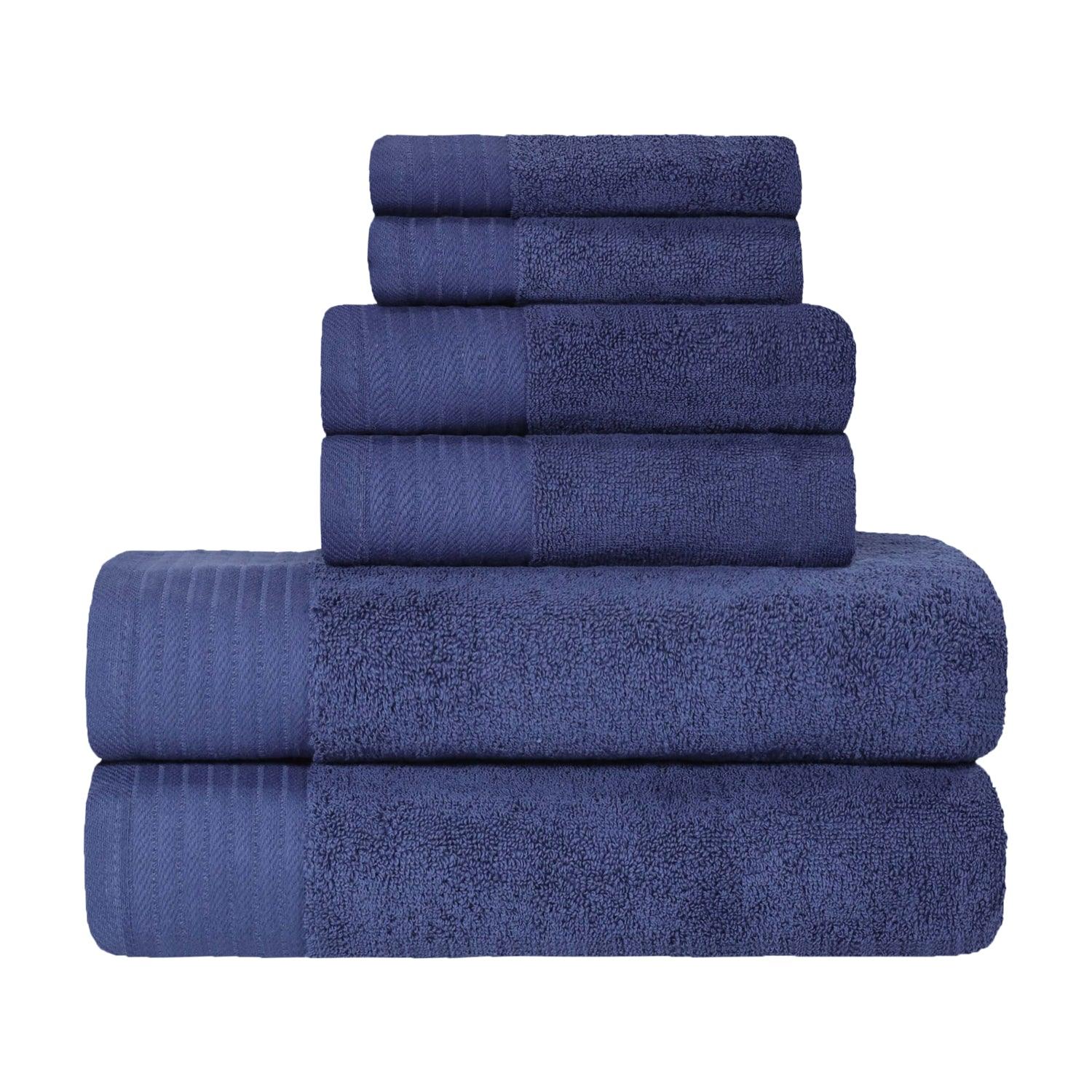 Premium 6-Piece Turkish Cotton Herringbone Bath Towel Set - Ultra Soft & Absorbent - Luxury Bath, Spa & Guest Towels for Home & Hotel Use