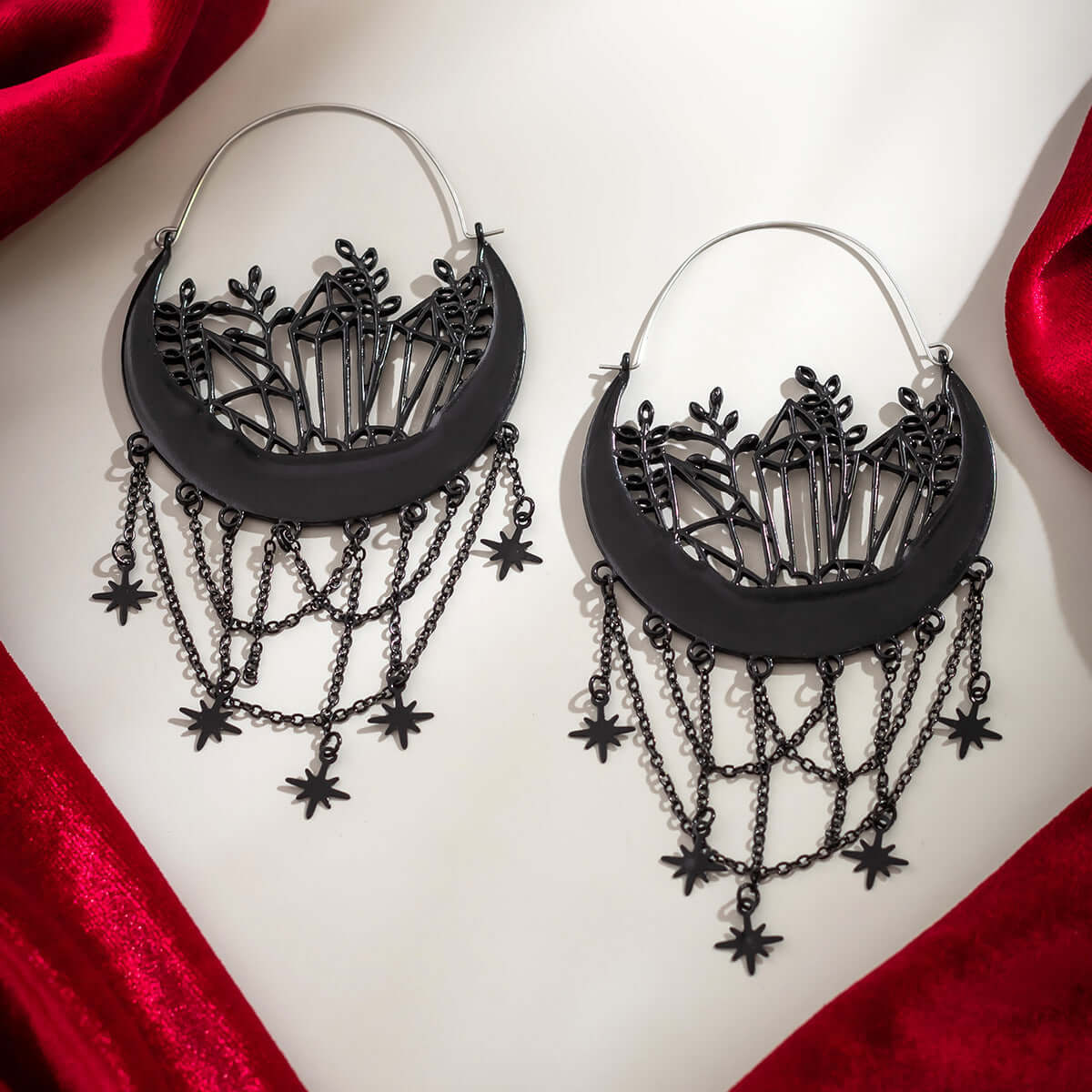 Gothic Halloween Black Magic Vampire Drop Earrings NZ3024 | Elegant Gothic Jewelry for Women | Perfect for Halloween, Cosplay, and Dark Fashion Accessories