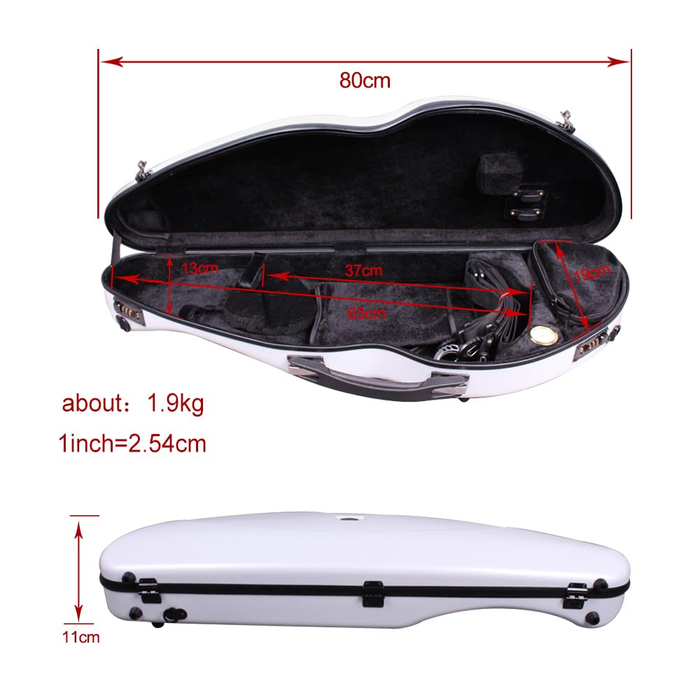 Yinfente 4/4 Full Size Carbon Fiber Violin Case - Lightweight 1.9kg Half Round Shape with Shoulder Strap, Combination Lock & Accessories Bag in Pink | Perfect for Professional Musicians, Music Students & Travel Protection