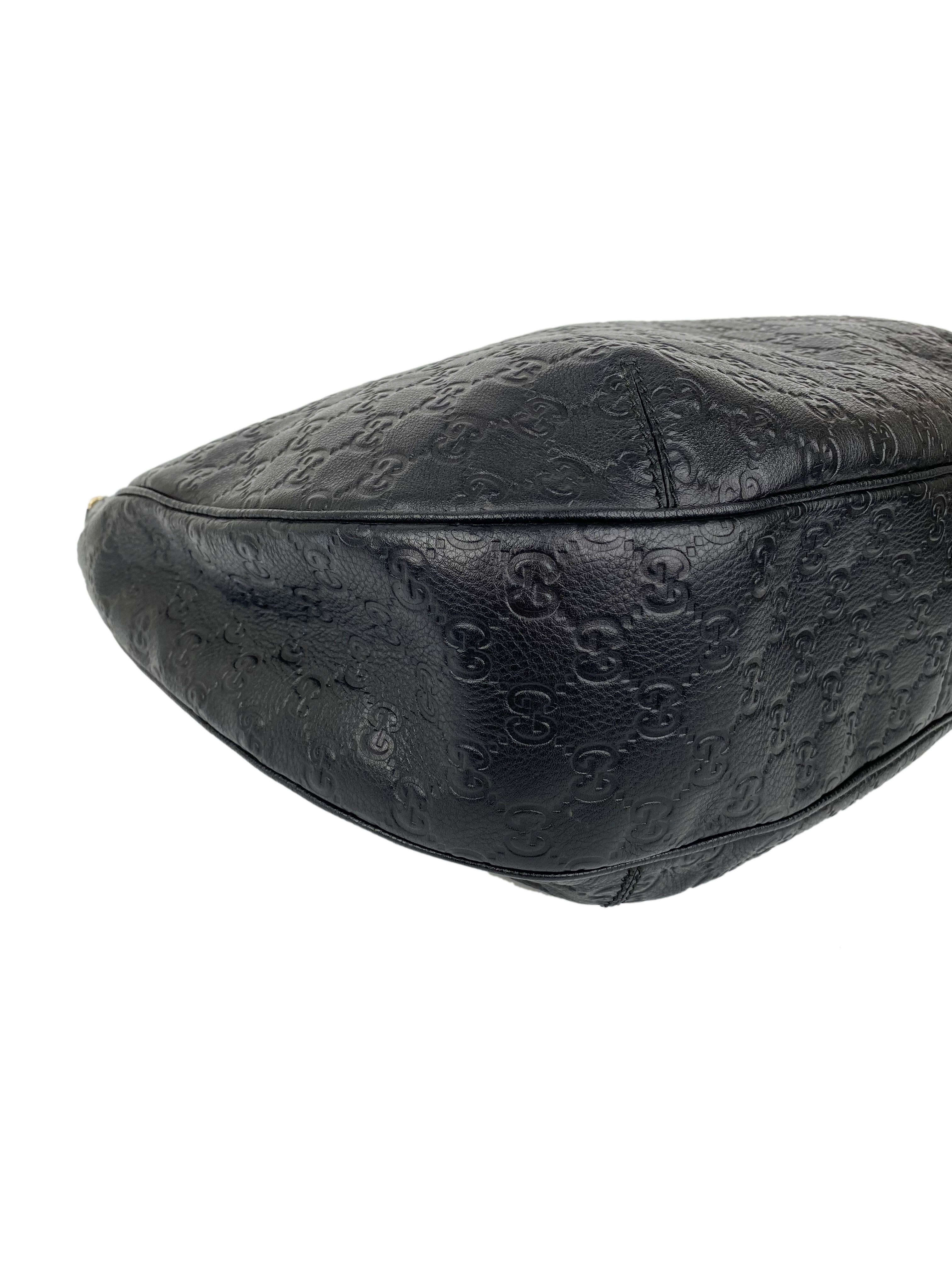 Gucci Black Guccissima Hobo Bag - Luxury Leather Shoulder Bag for Women | Perfect for Work, Travel & Evening Events