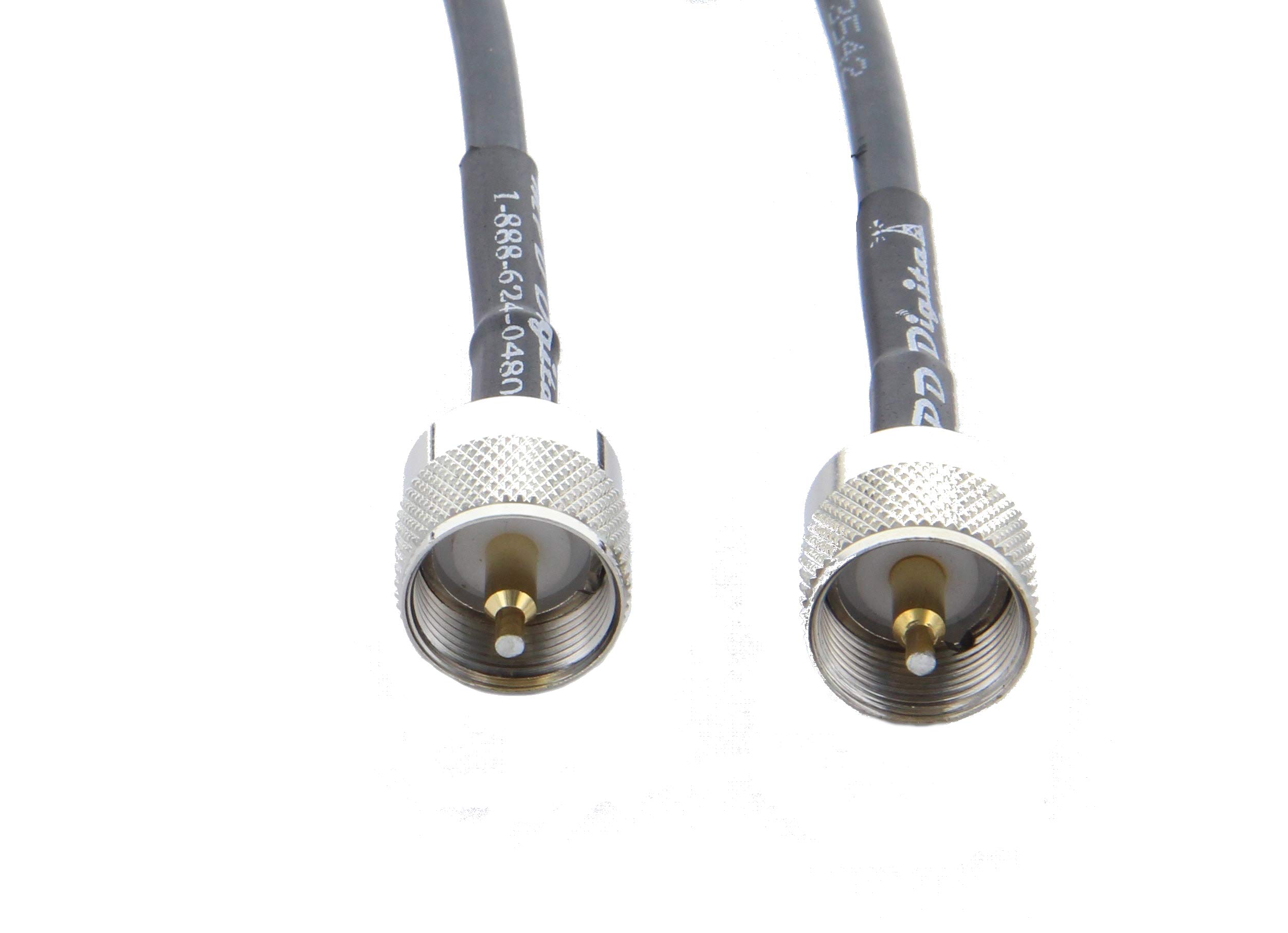 MPD Digital RG8X Coaxial Cable - 50 Ohm UHF PL259 Male to Male Connector - 85 FT Black - High Performance RF, CB & AIS Mini-8 Jumper Cable - Made in USA - Perfect for Ham Radio, Marine Communication & CB Antenna Systems