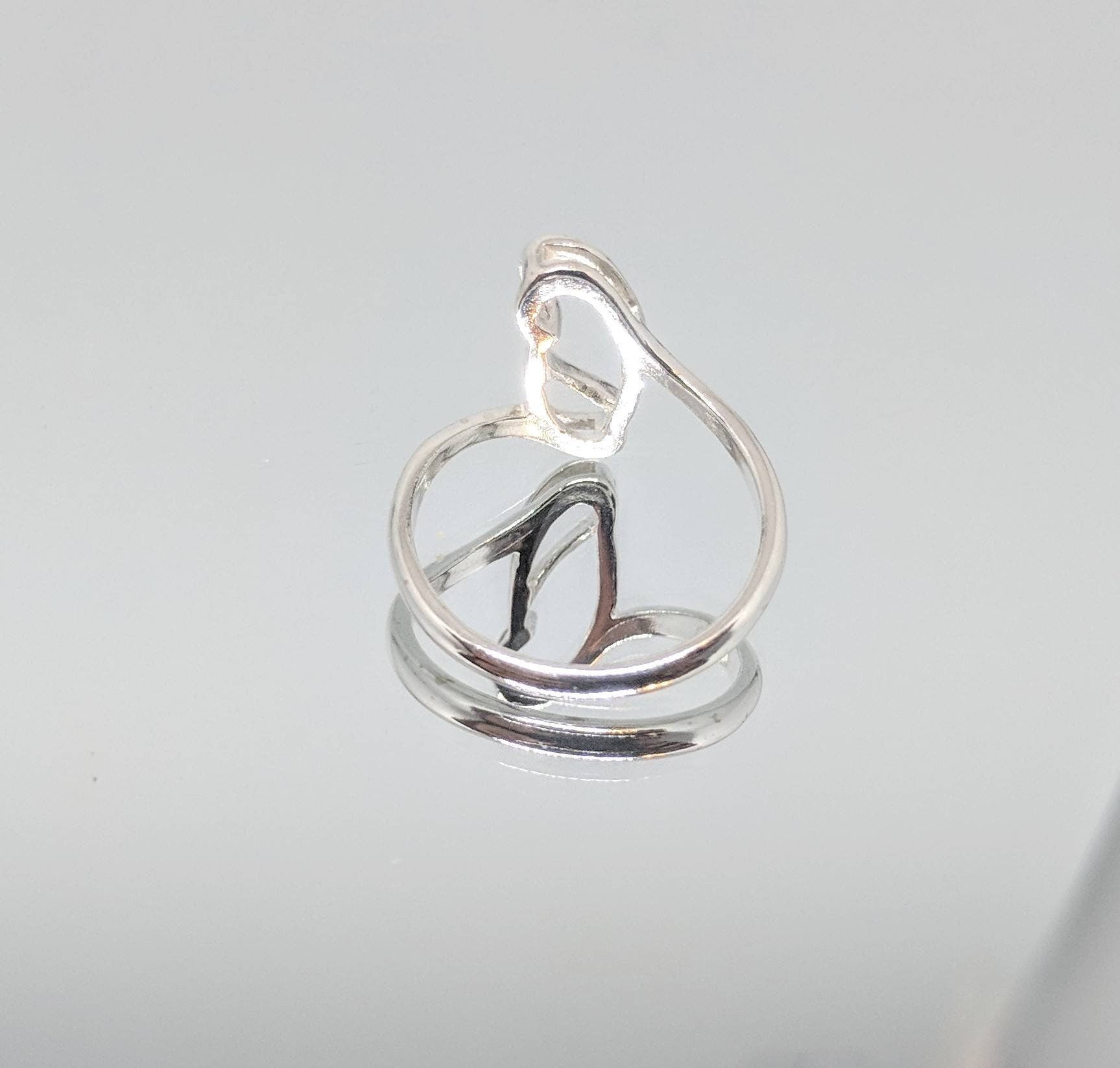 Sterling Silver or 14K Gold Double Tear Freeform Ring Size 7 - DIY Jewelry Making Supplies, Fashion Statement Ring for Women - Perfect for Weddings, Anniversaries and Everyday Wear