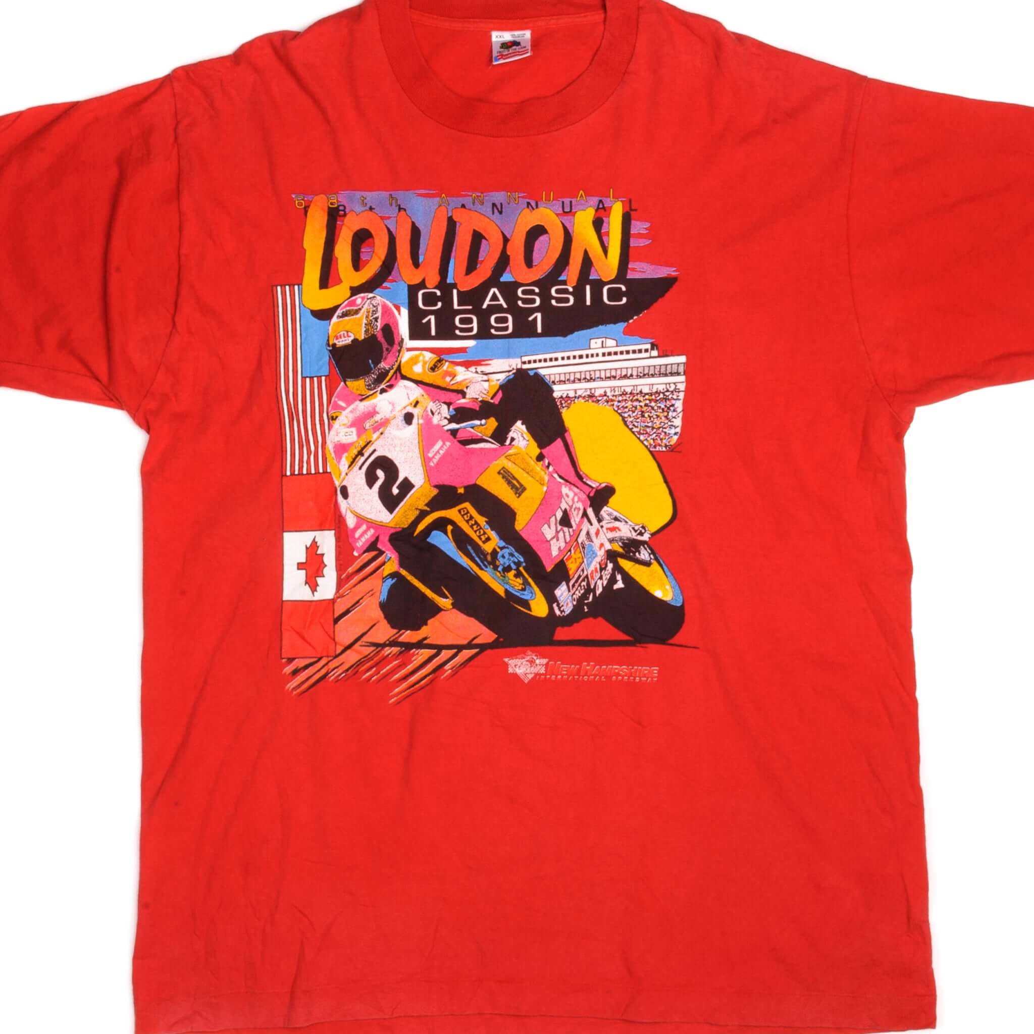 Vintage 68th Loudon Classic Motorcycle Racing T-Shirt 1992 2XL Made in USA - Retro Biker Tee for Motorcycle Enthusiasts & Racing Fans
