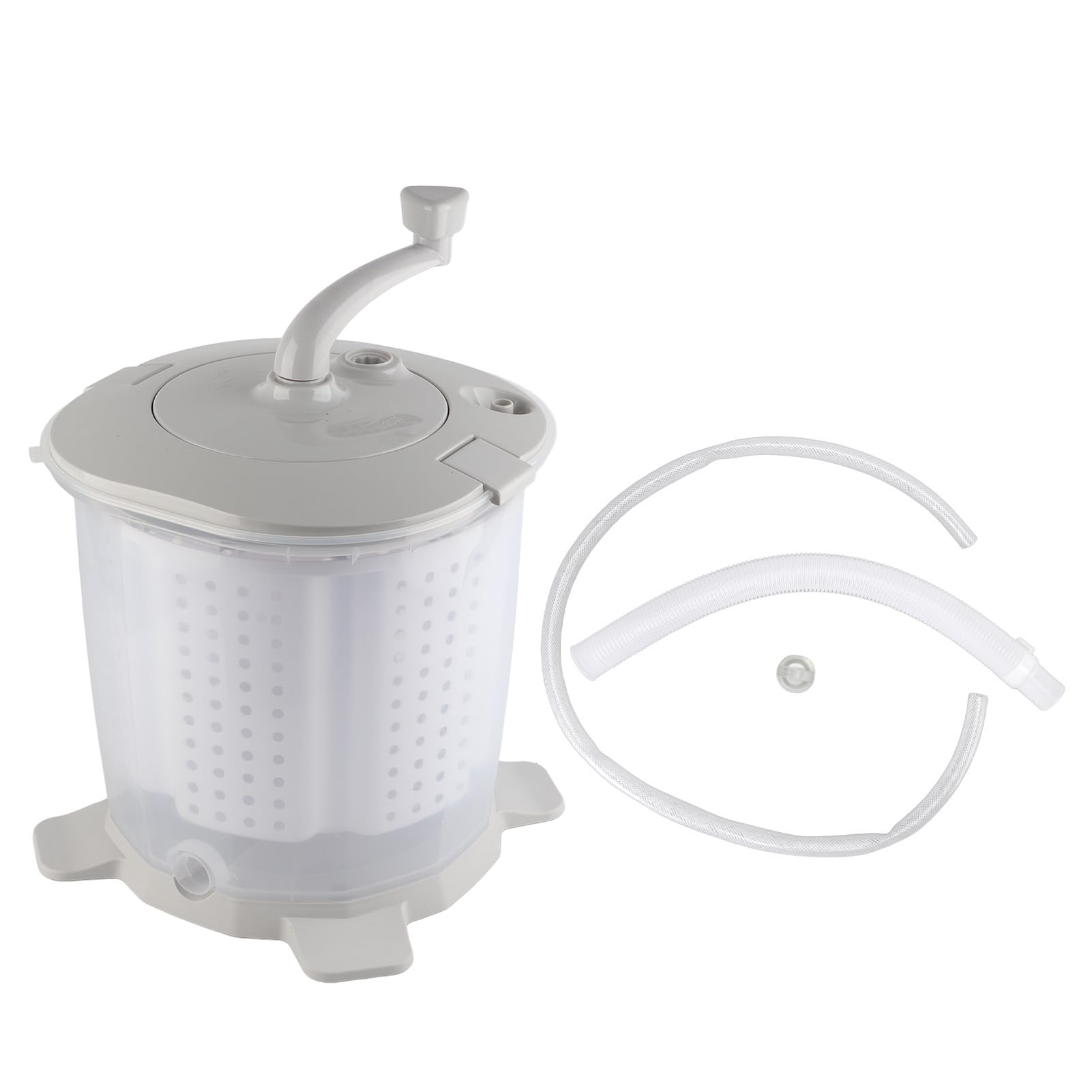 Portable Hand Crank Manual Washing Machine - Compact Laundry Solution for Dorm, Apartment, Camping & Travel - Nordic Grey (Perfect for Off-Grid Living, RV Trips & Emergency Preparedness)