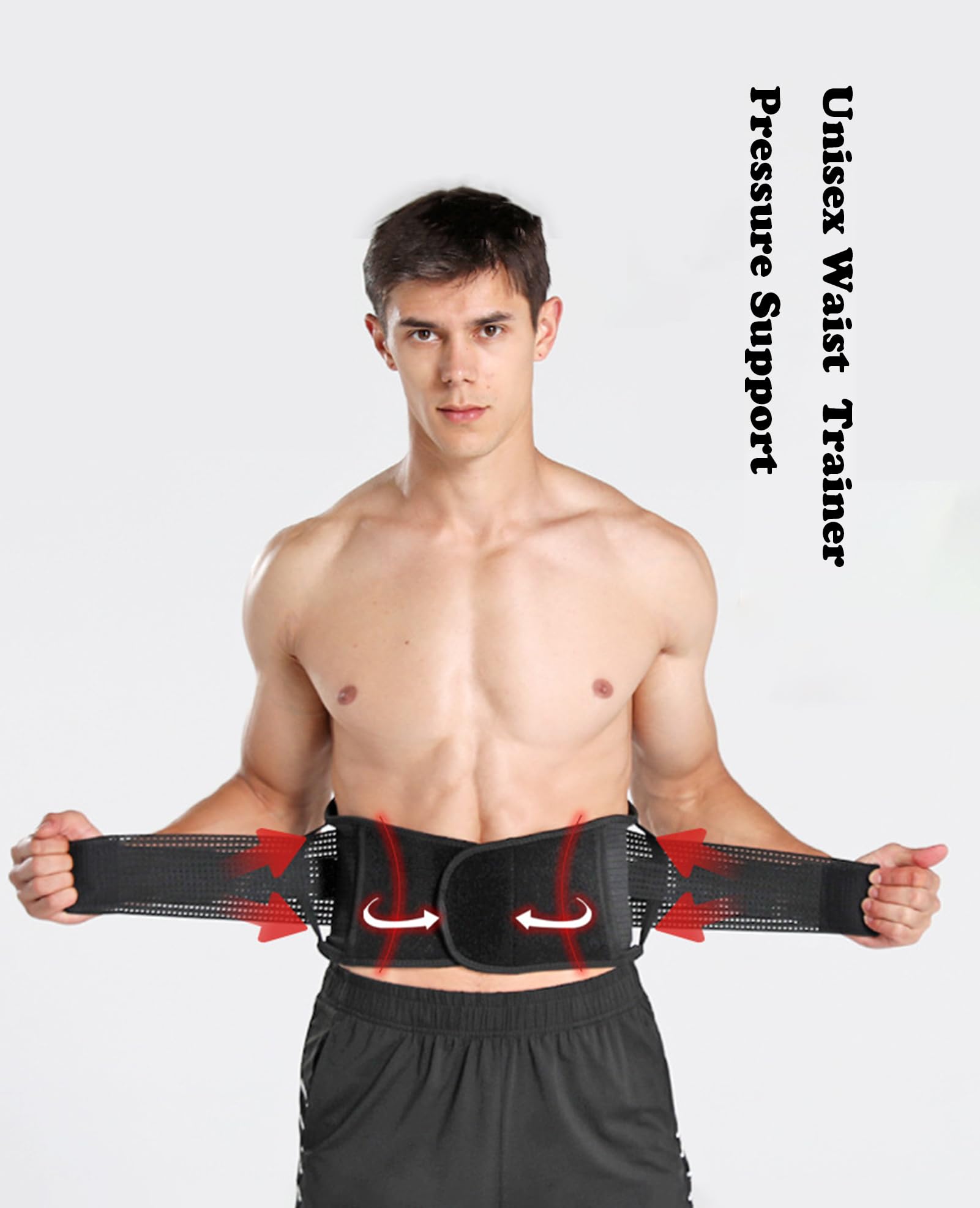Men's Adjustable Waist Trimmer Belt - Slimming Tummy Control Trainer with Lumbar Support - Sweat Wrap Body Shaper for Workout & Weight Loss - Ideal for Gym, Running & Postpartum Recovery