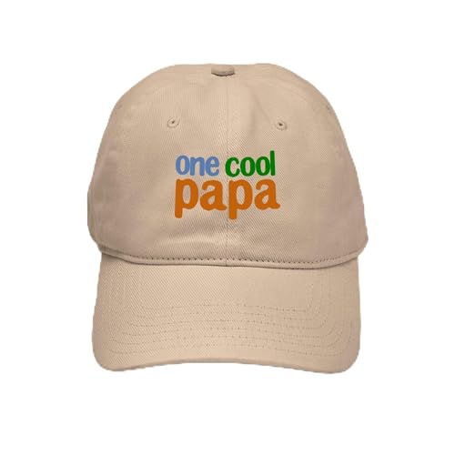 Khaki - One Cool Papa Grandpa T Shirts Cap