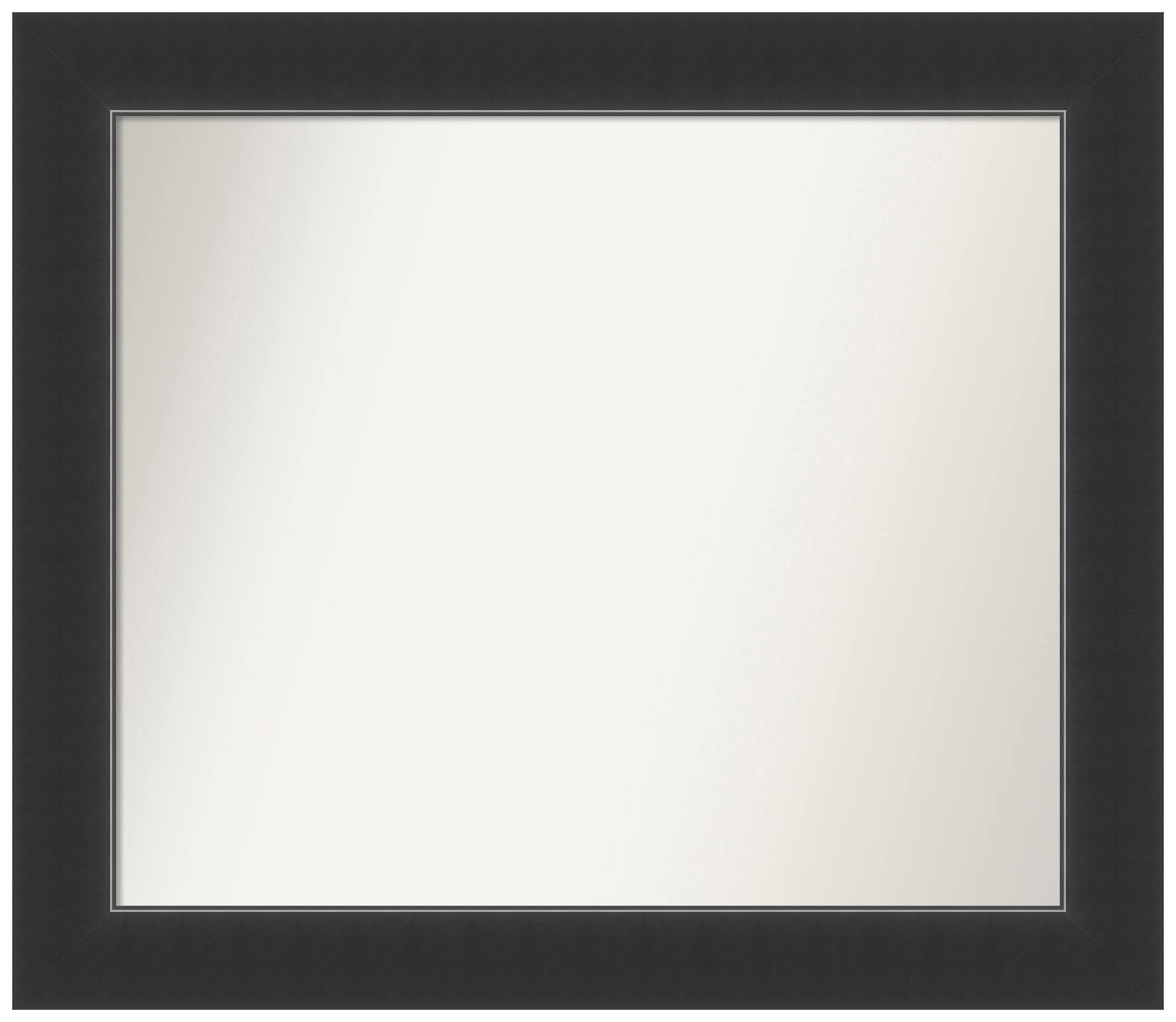 Amanti Art Non-Beveled Custom Wall Mirror 26x30 Inches - Corvino Black Frame - Bathroom, Living Room, Bedroom Decor - Various Sizes Available - Elegant Home & Office Wall Mirror