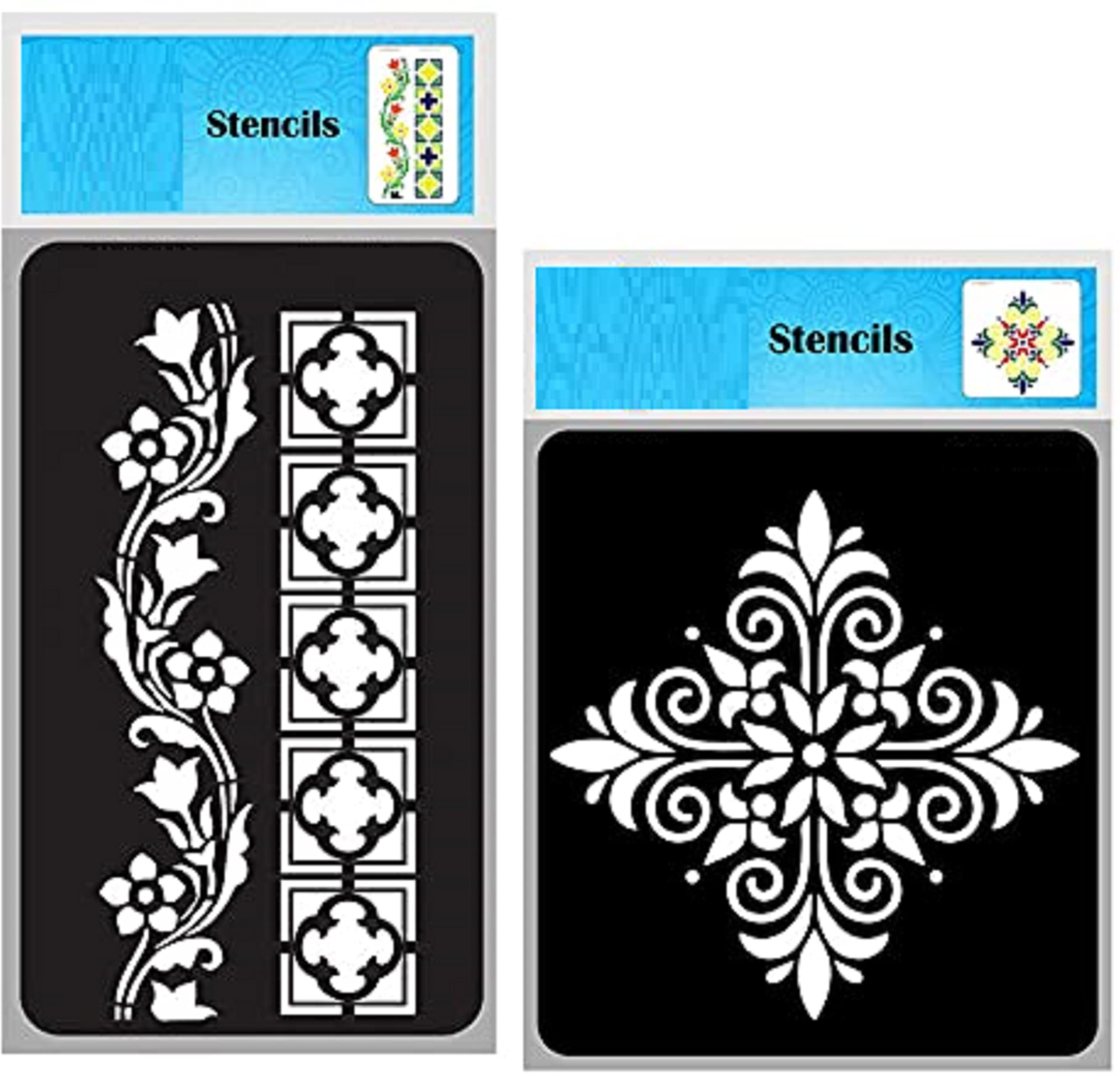 KICKWIX Henna Mehndi Tattoo Stencils Kit - Easy DIY Temporary Body Art Stickers for Women, Girls & Kids (DS1679) - Perfect for Festivals, Weddings & Parties