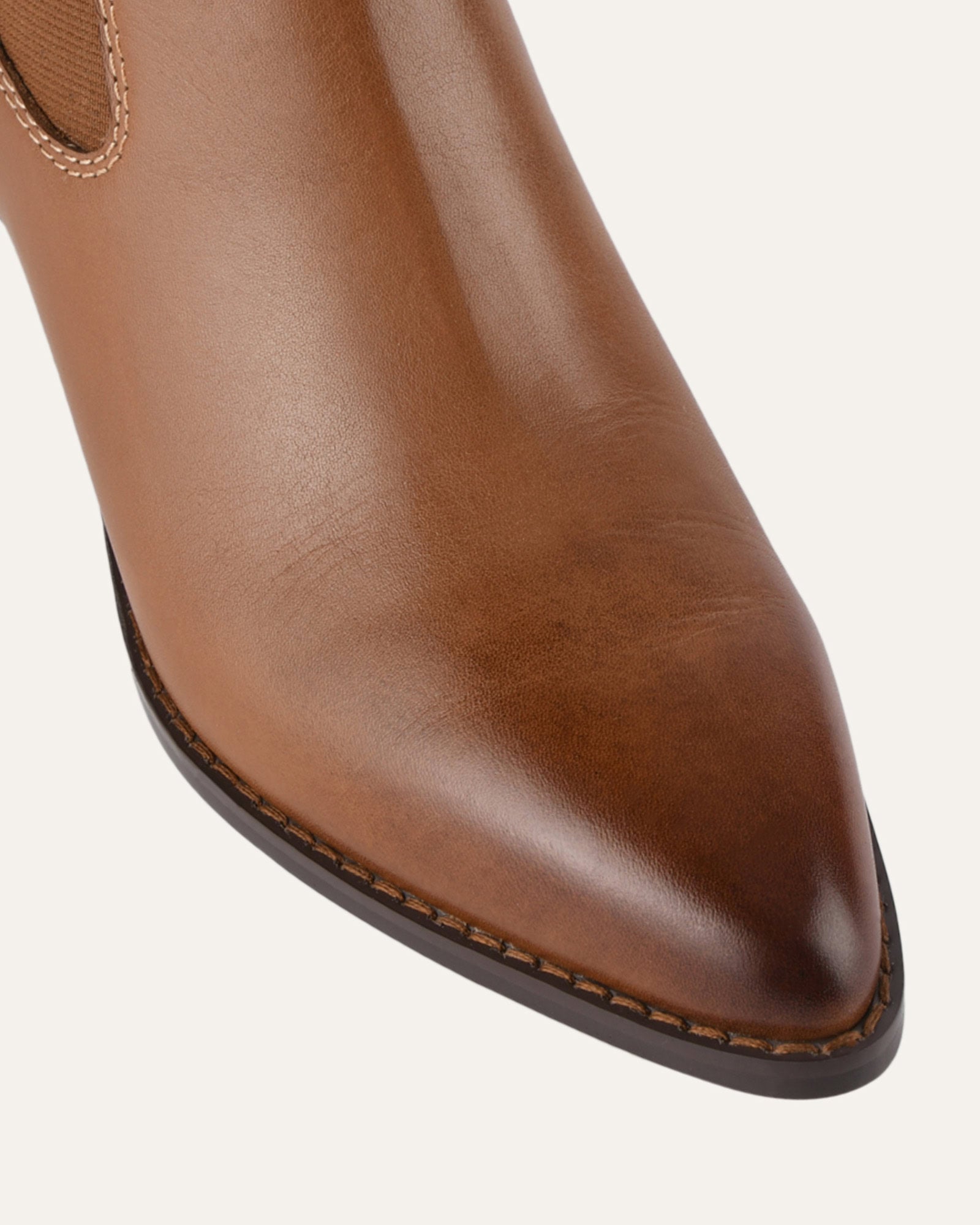 Zella Mid Ankle Boots for Women - Dark Tan Leather Booties, Comfortable & Stylish for Fall and Winter Fashion