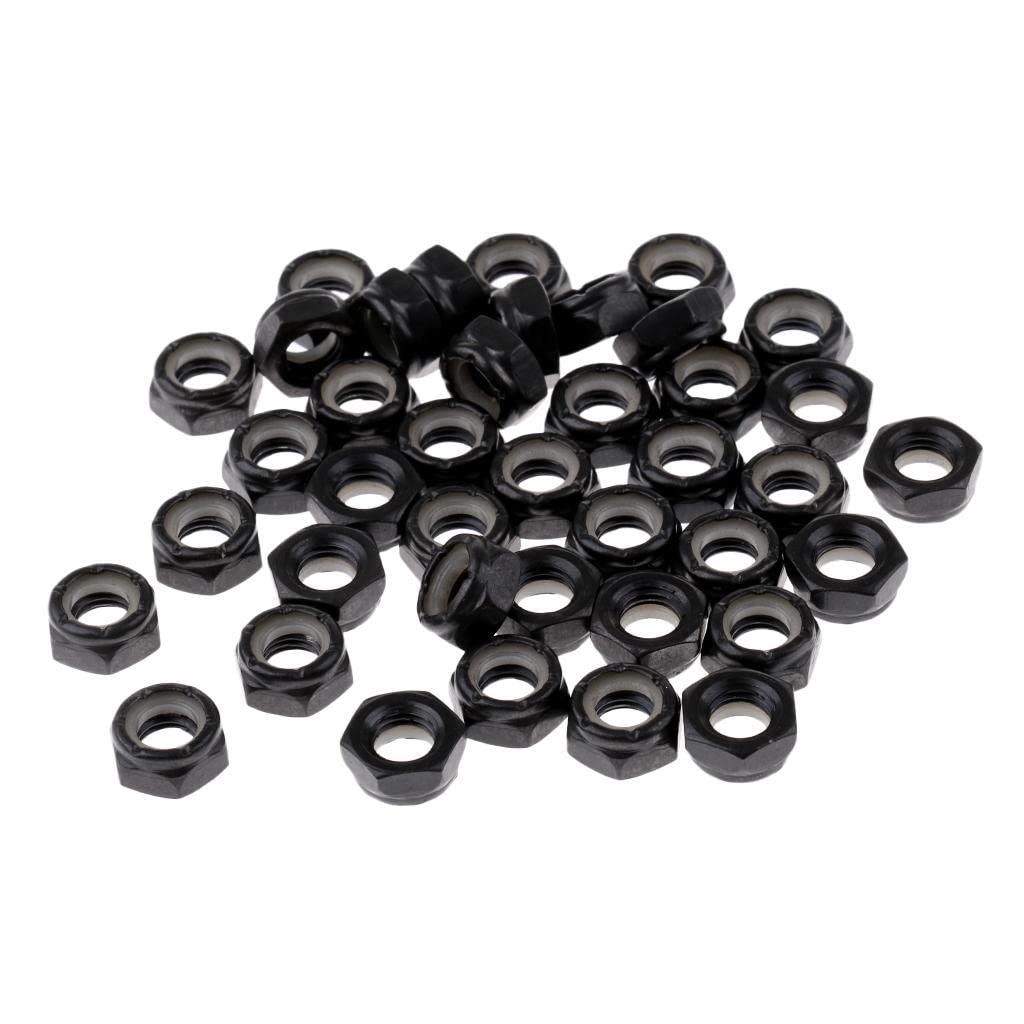 40 Pcs Skateboard & Longboard Nuts - Durable Iron Axle Nuts for Skateboards, Longboards, Cruisers - Perfect for Board Maintenance, Repair & Upgrades