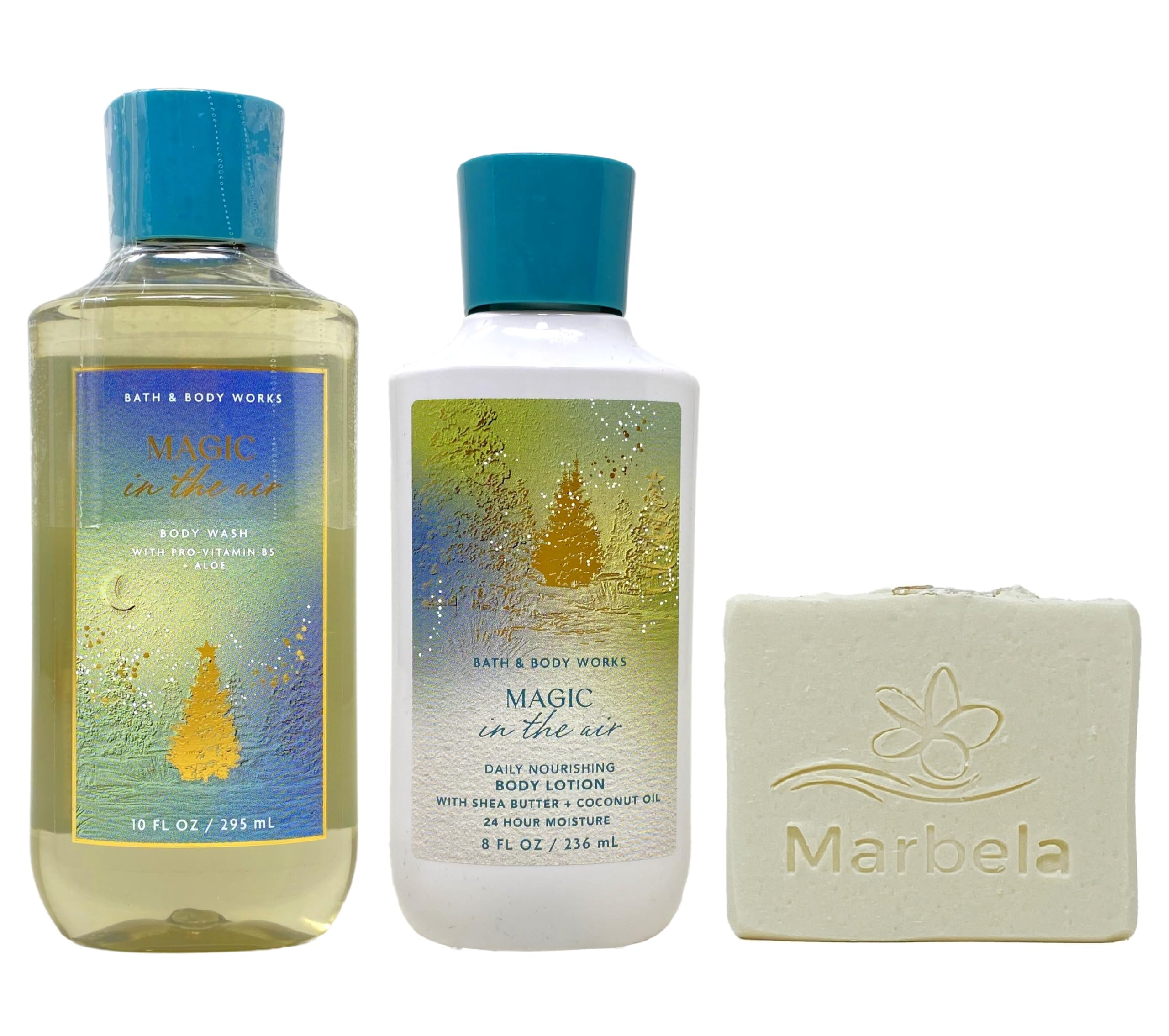 Bath & Body Works Magic In The Air Gift Set - Full Size Body Wash & Lotion with Natural Oats Soap Bar | Moisturizing & Relaxing Bath Essentials for Women, Spa & Self Care Gifts