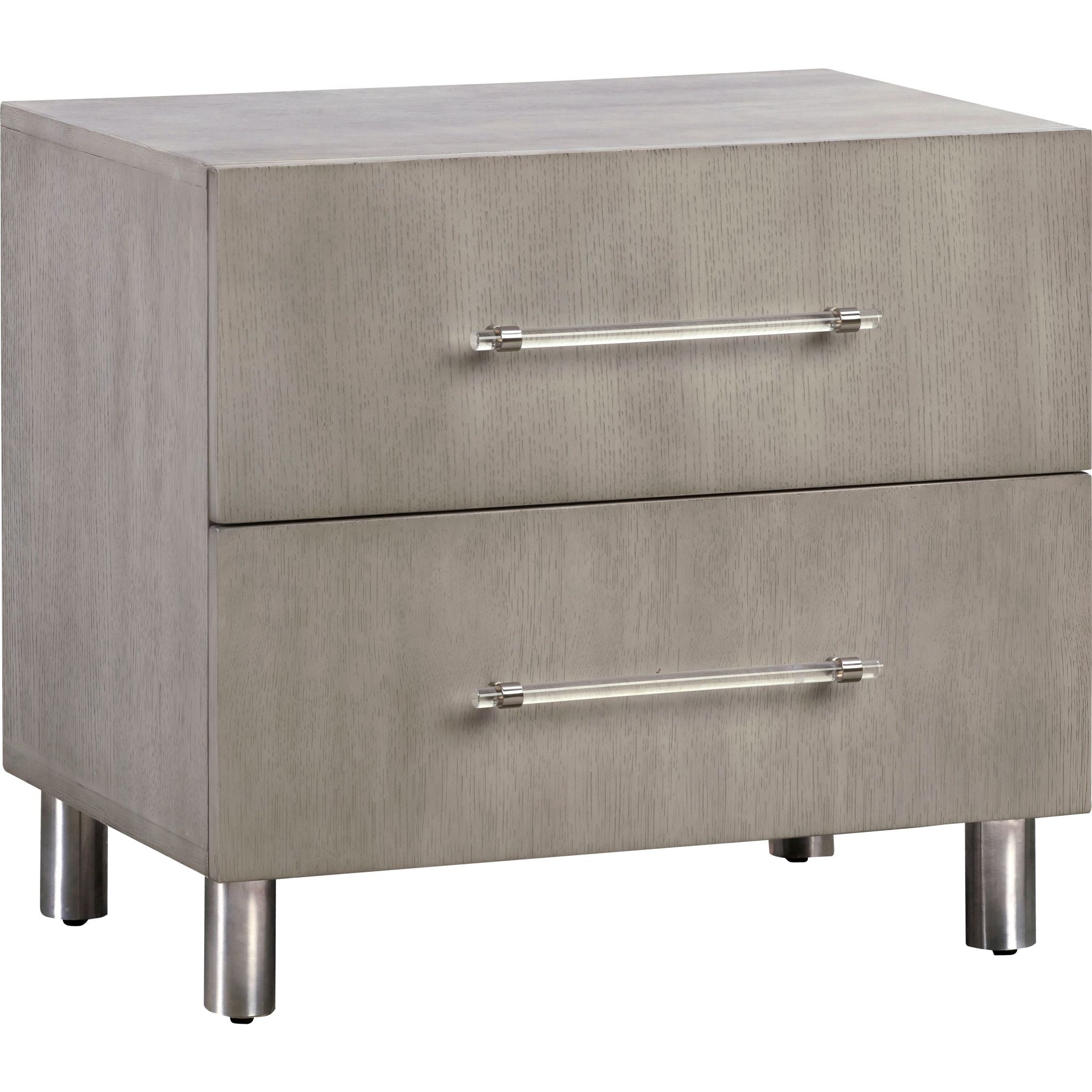 Argento Nightstand - Modern Misty Grey Bedside Table with Storage Drawer, Perfect for Bedroom, Living Room, or Guest Room